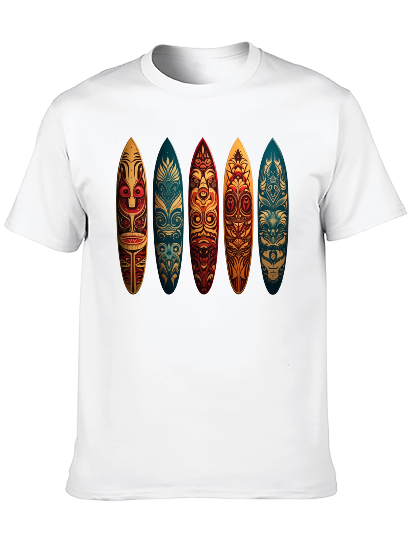 Tribal Surfboard Design Black Tee