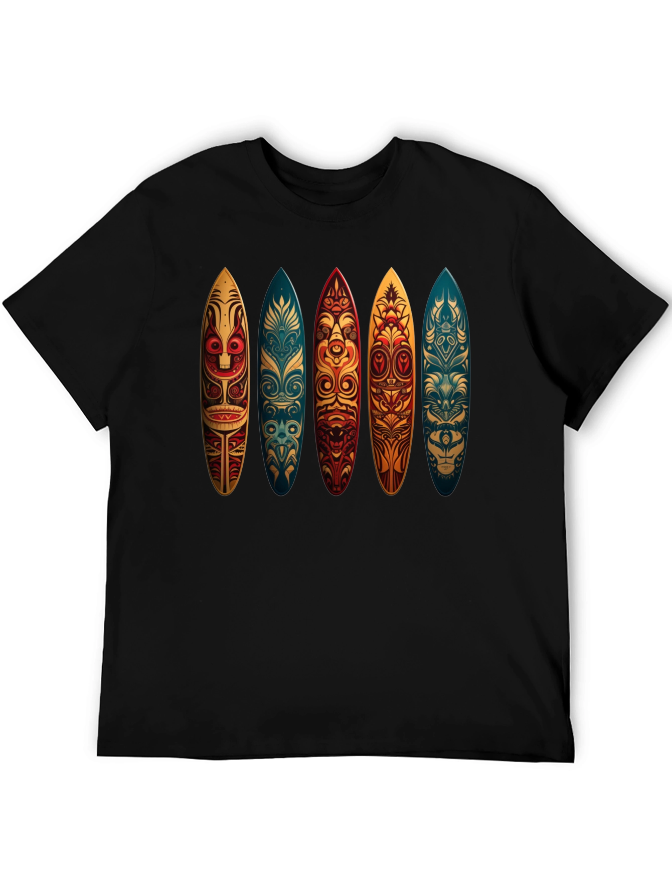 Tribal Surfboard Design Black Tee