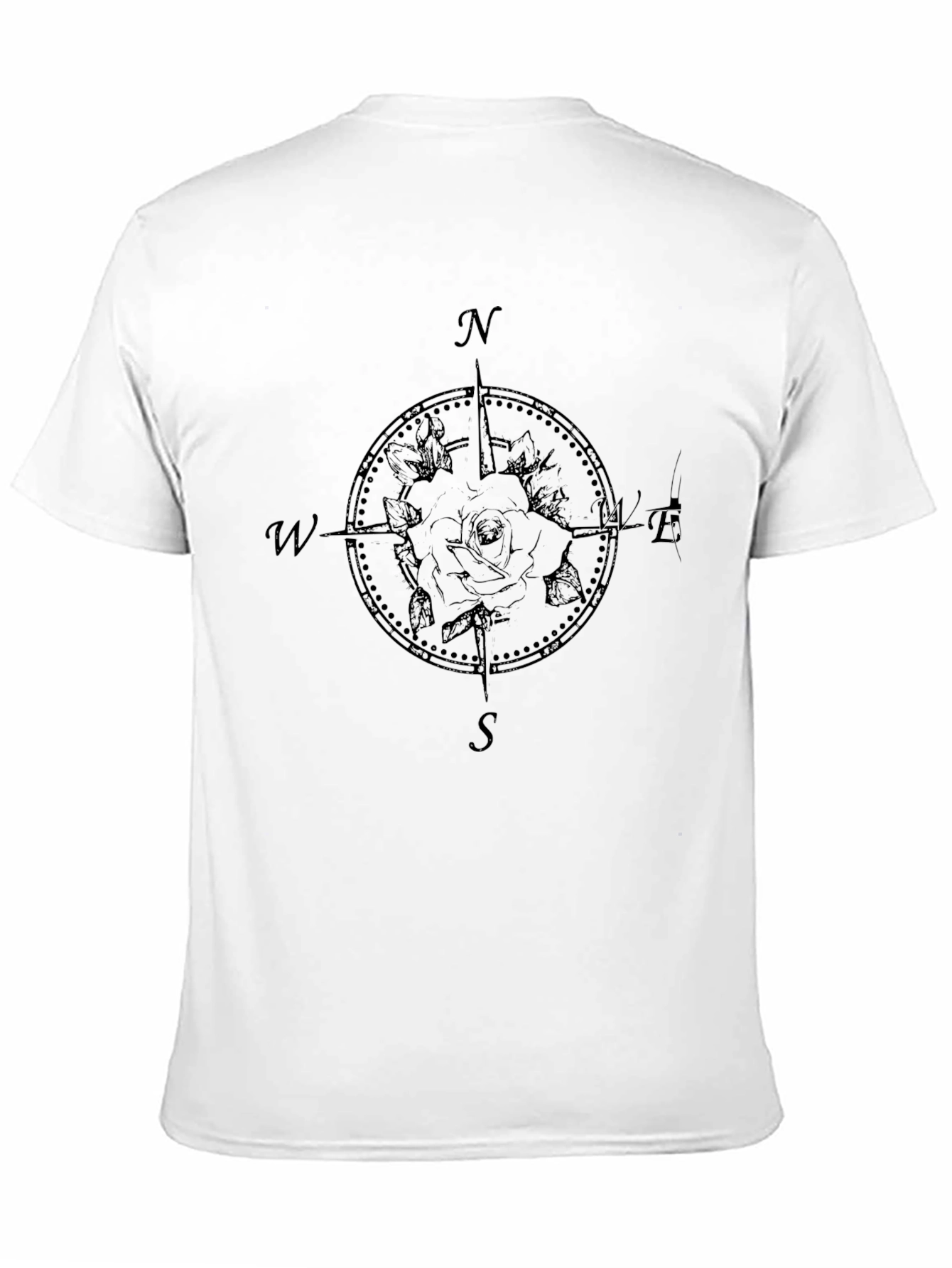Compass Rose Graphic Tee - Black Cotton Shirt