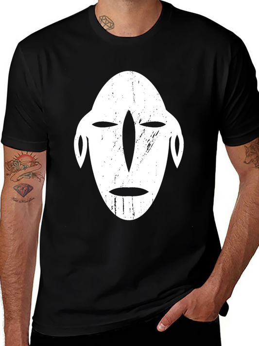 Tribal Mask Graphic Black T-Shirt