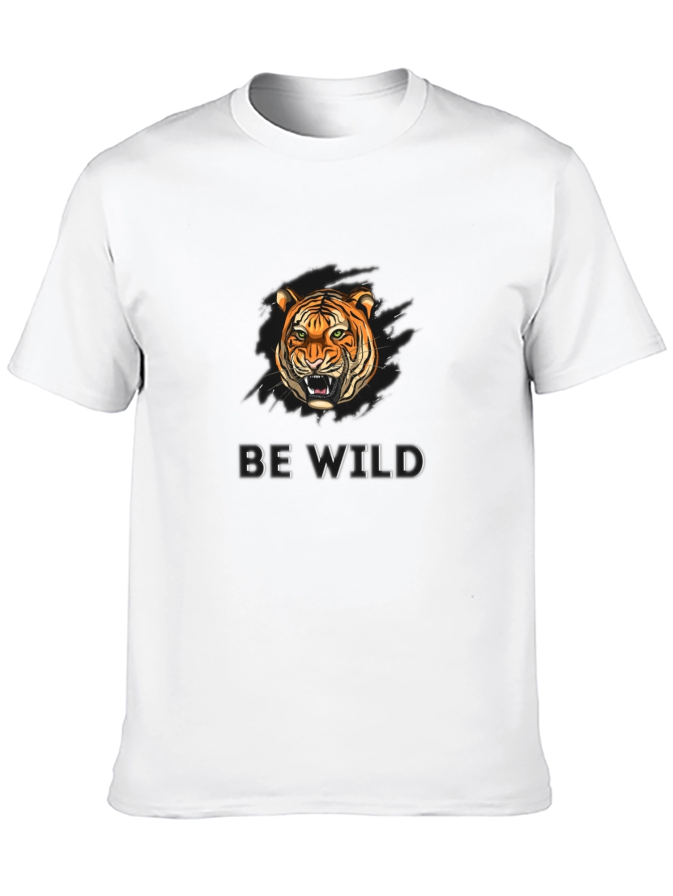 Be Wild Tiger Graphic Black T-Shirt