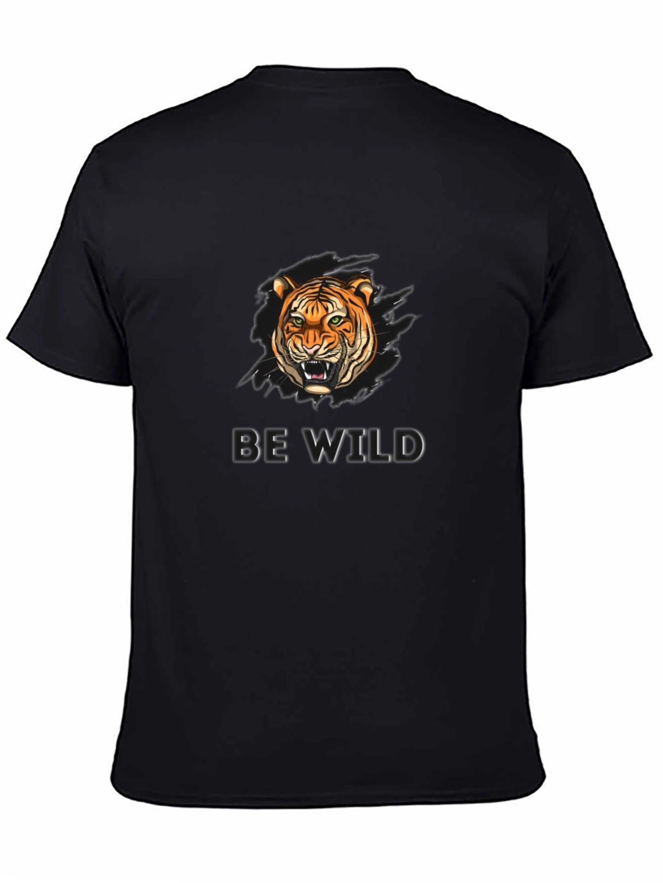Be Wild Tiger Graphic Black T-Shirt
