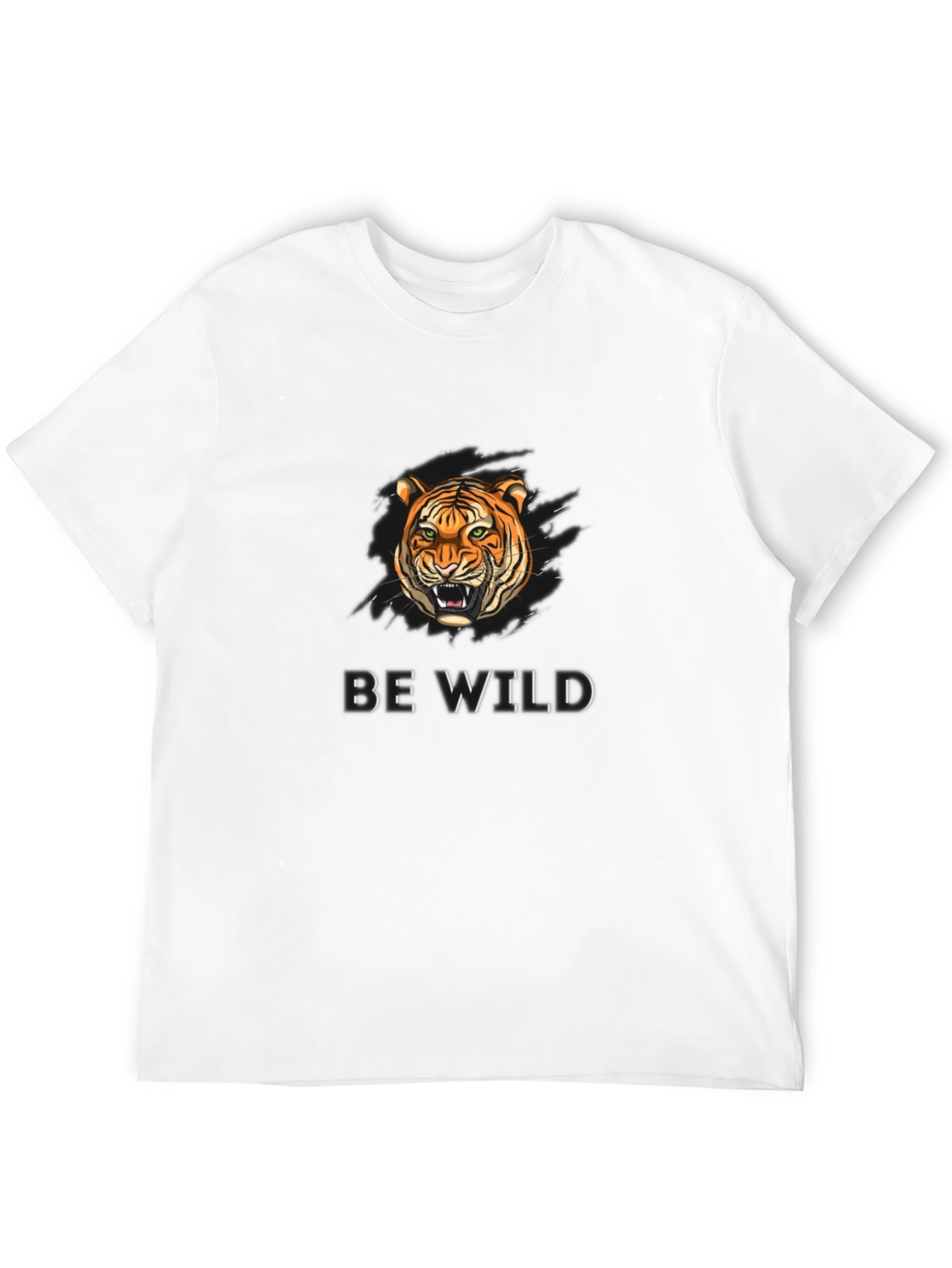 Be Wild Tiger Graphic Black T-Shirt
