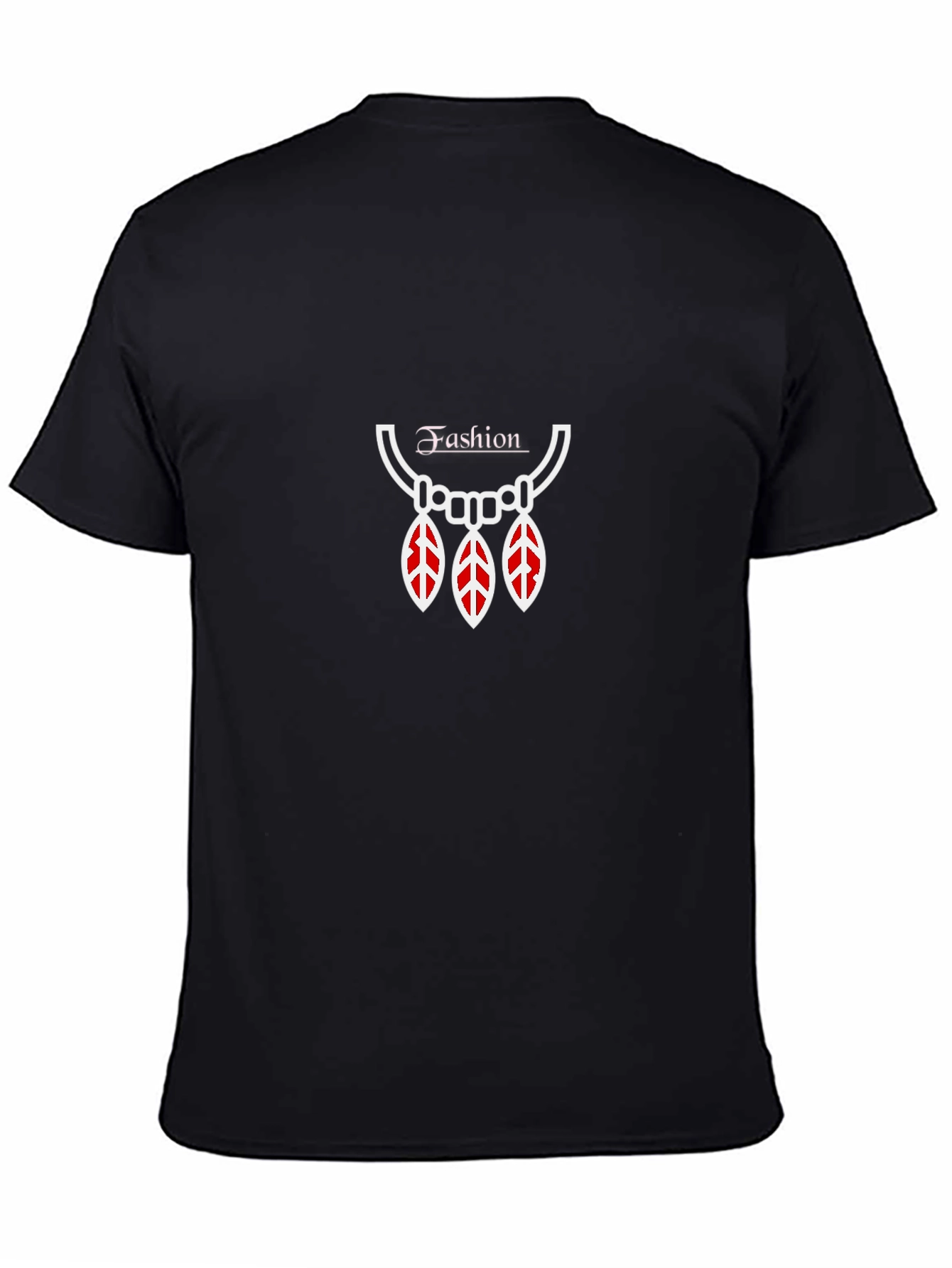 Fashion Necklace Graphic Black T-Shirt