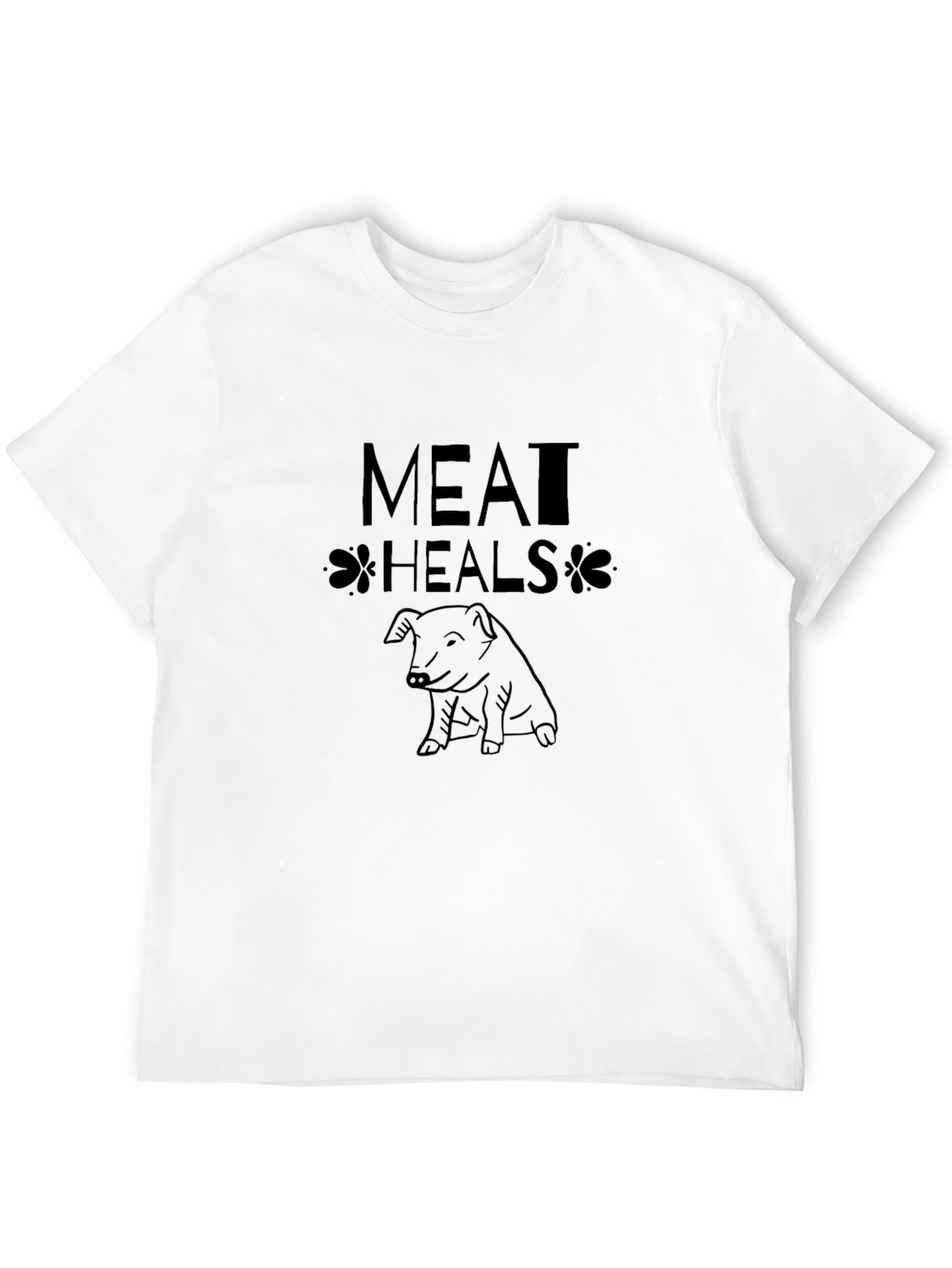Meat Heals Pig Graphic Tee - Black