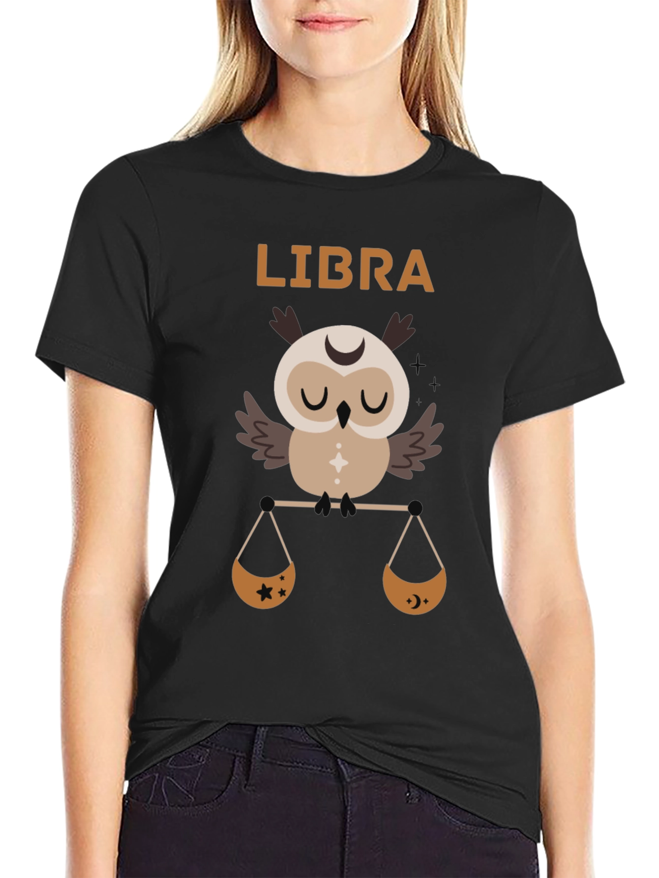 Libra Zodiac Owl T-Shirt - Astrology Sign Tee