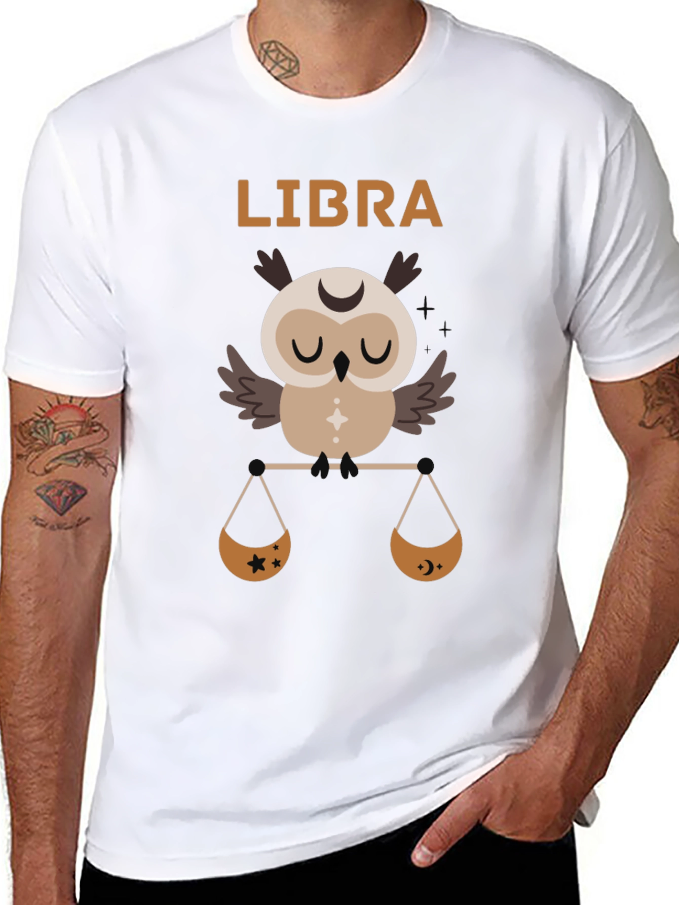 Libra Zodiac Owl T-Shirt - Astrology Sign Tee