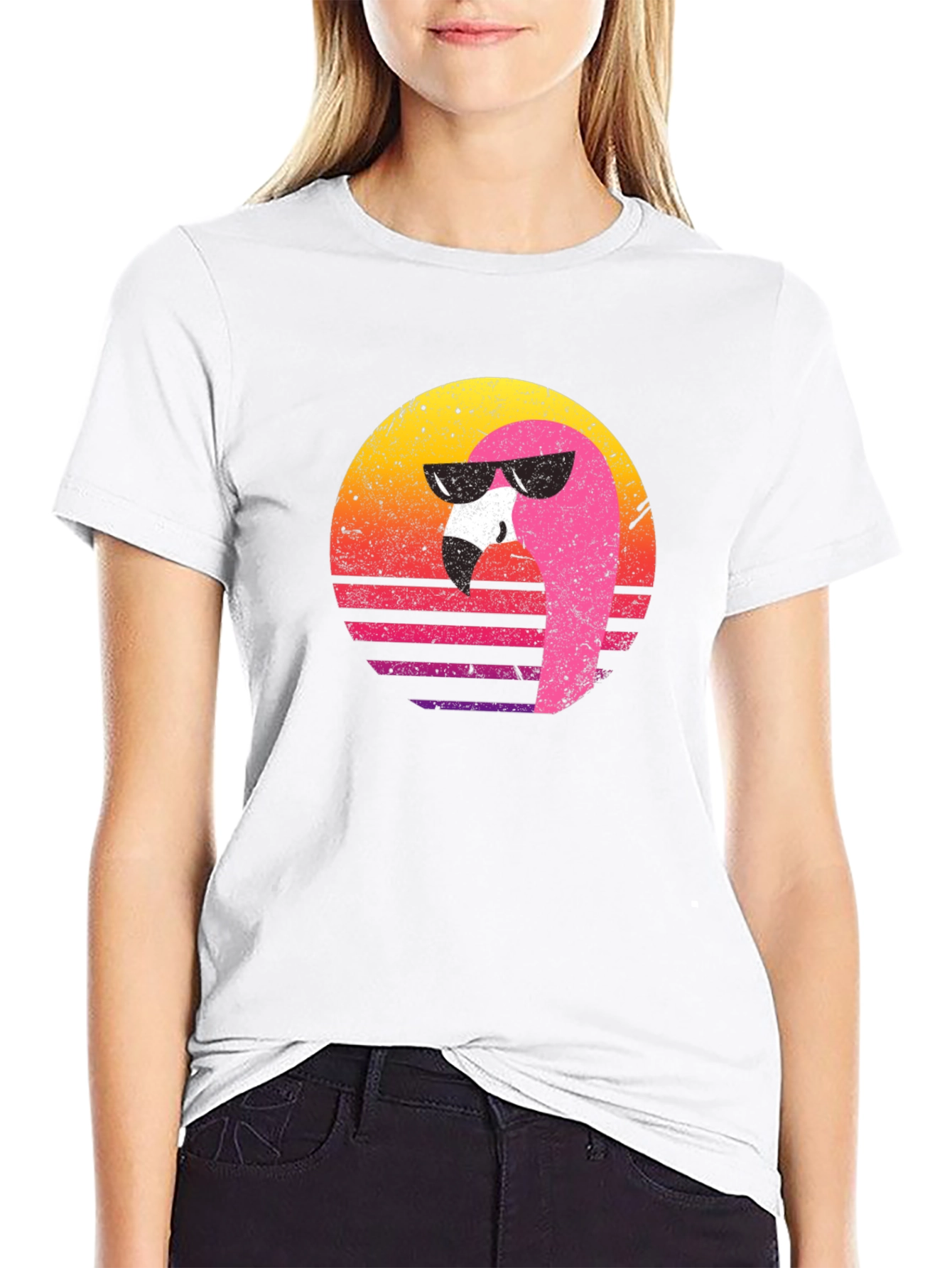 Retro Flamingo Graphic Tee - Cool Summer Vibes