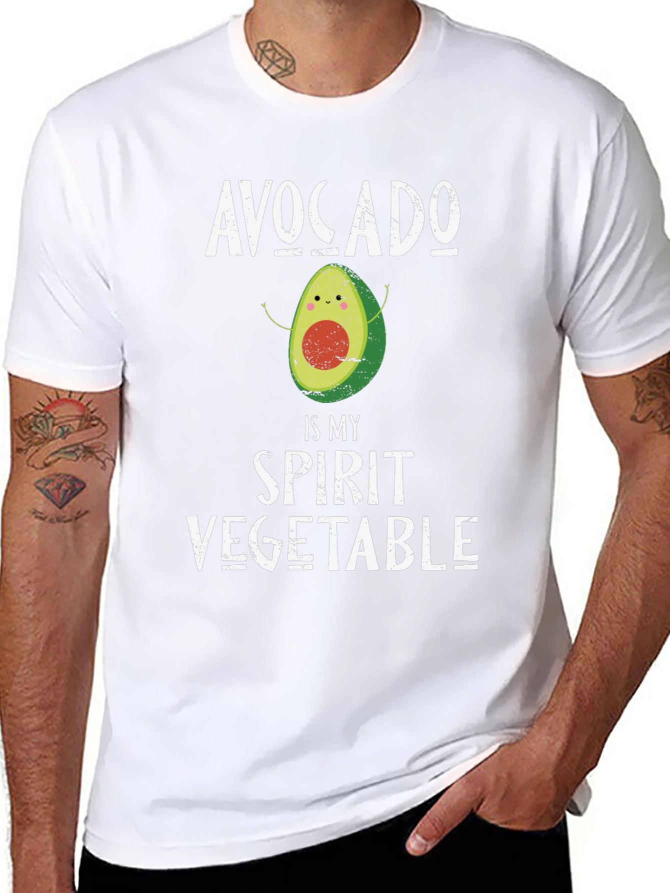 Avocado Spirit Vegetable Graphic T-Shirt