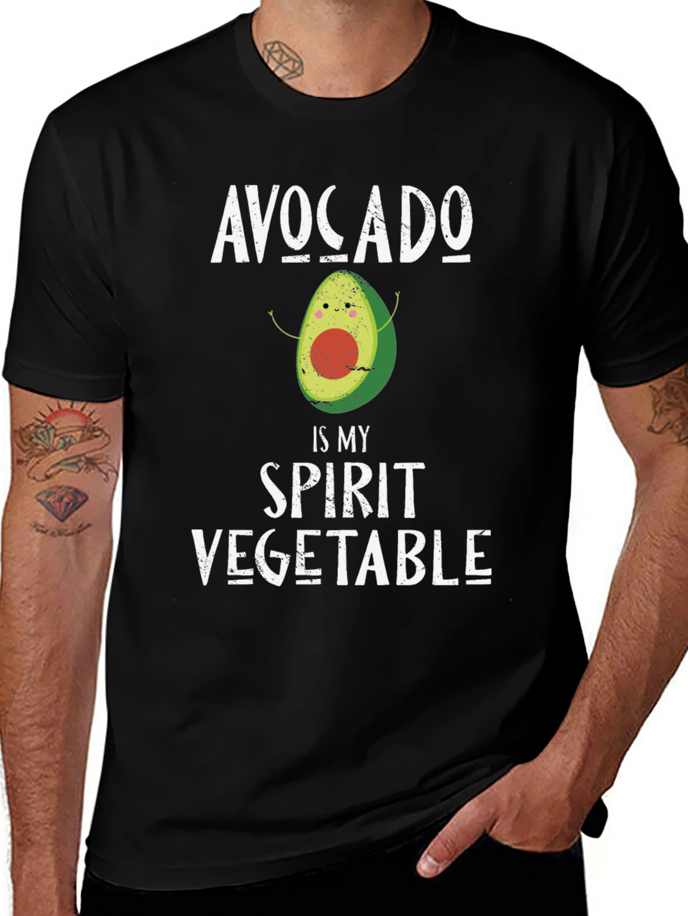 Avocado Spirit Vegetable Graphic T-Shirt