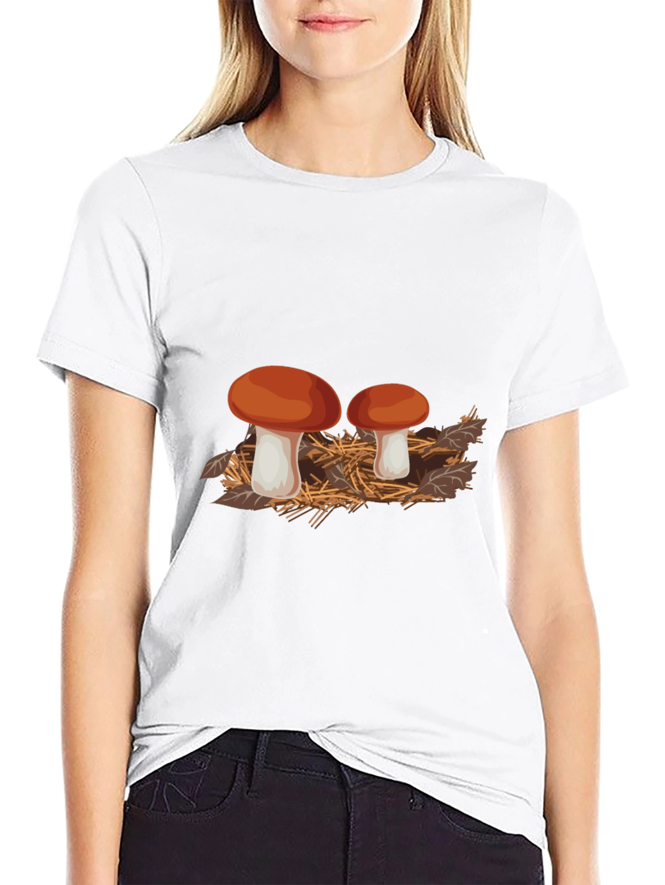 Mushroom Graphic Black T-Shirt