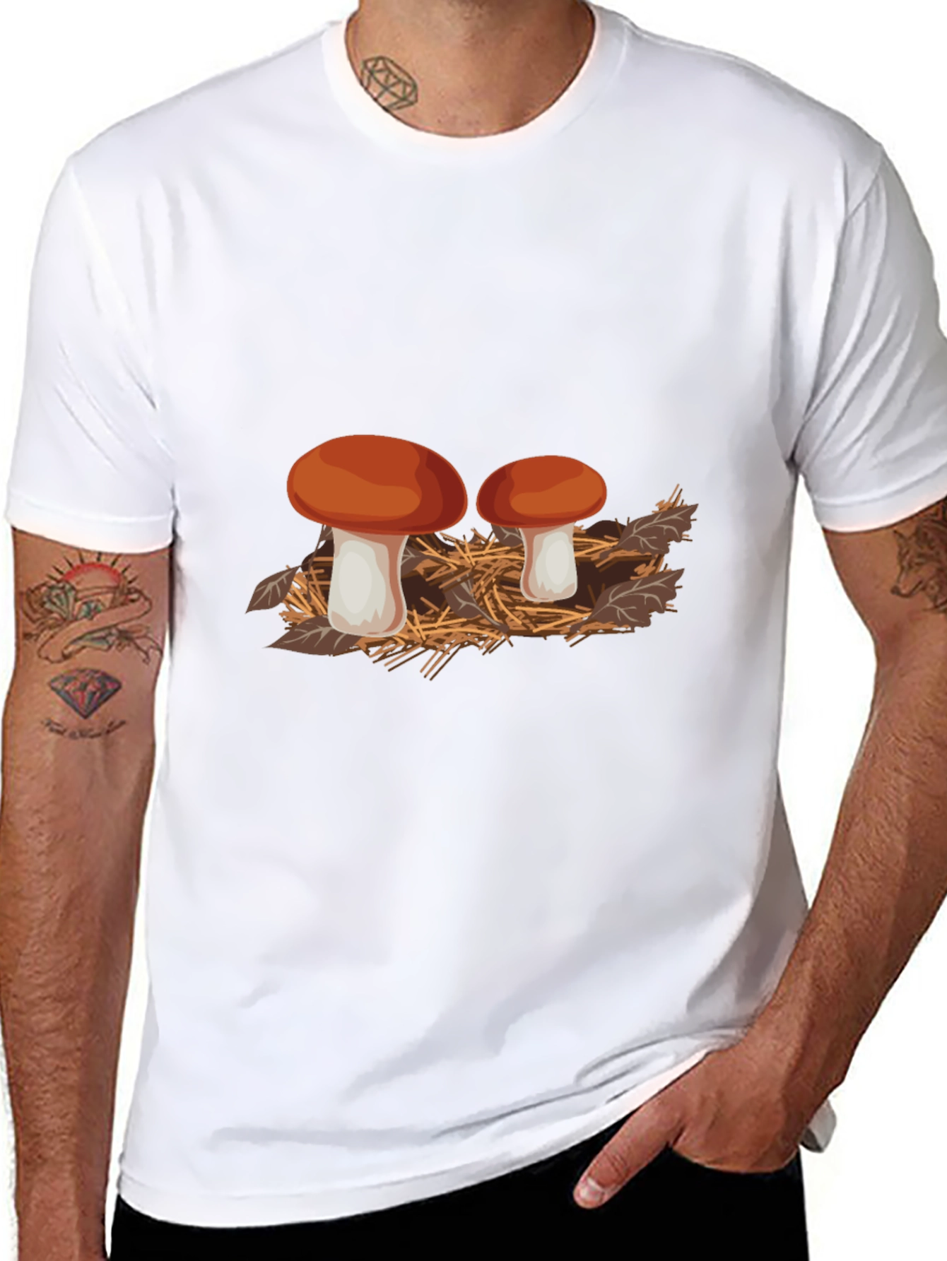 Mushroom Graphic Black T-Shirt