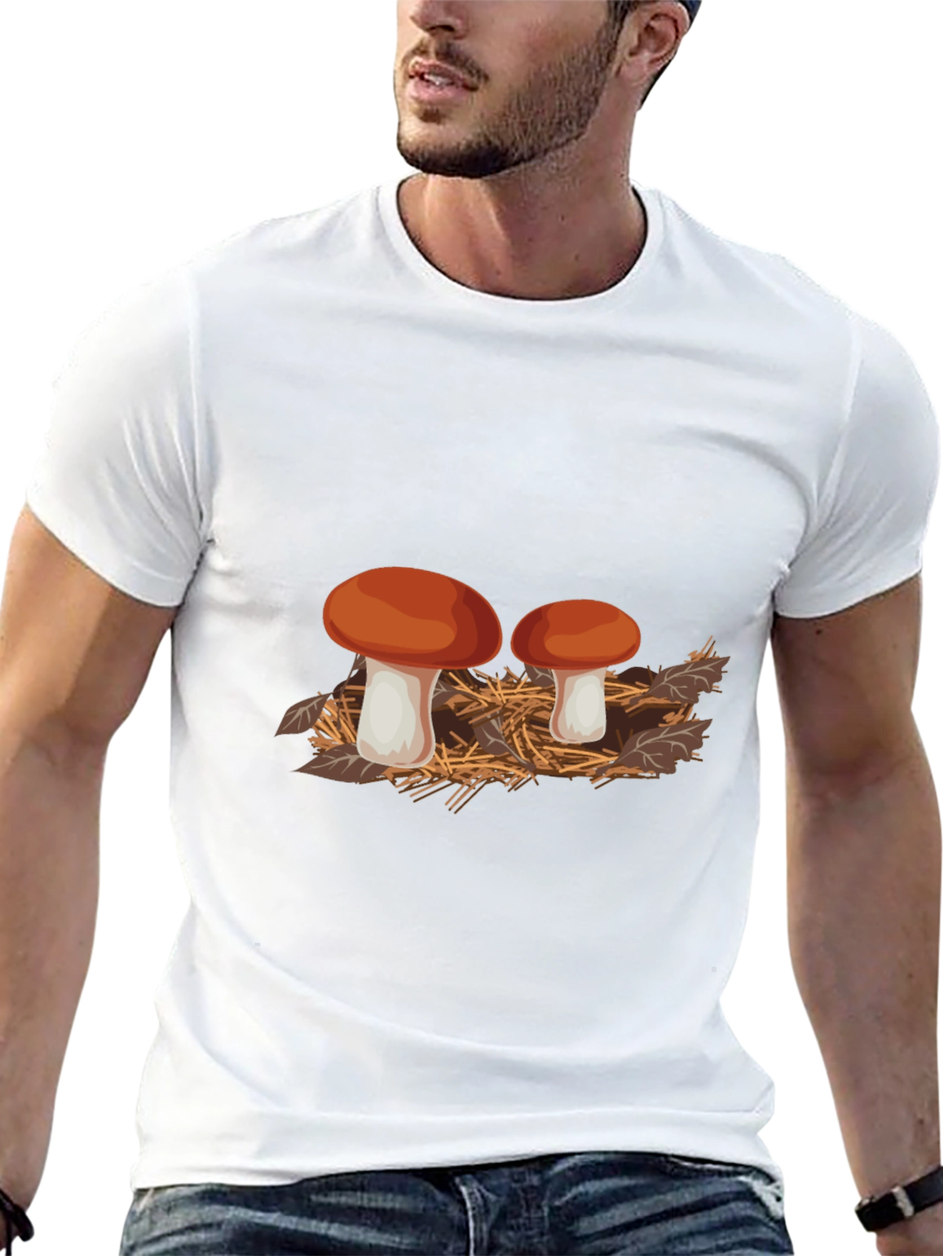 Mushroom Graphic Black T-Shirt