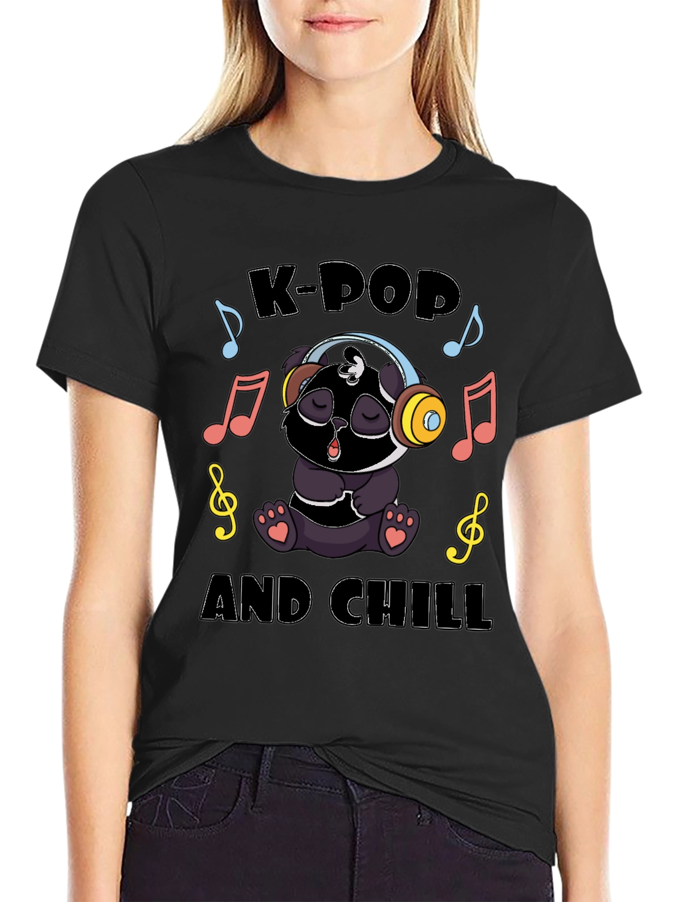 K-Pop and Chill Panda T-Shirt