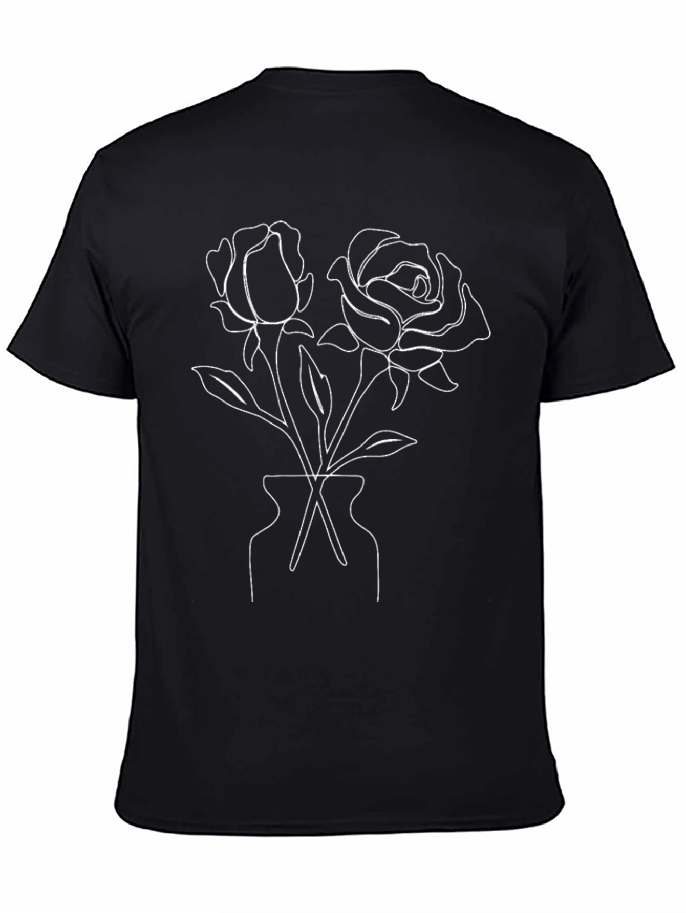 Elegant Roses Graphic Black Tee
