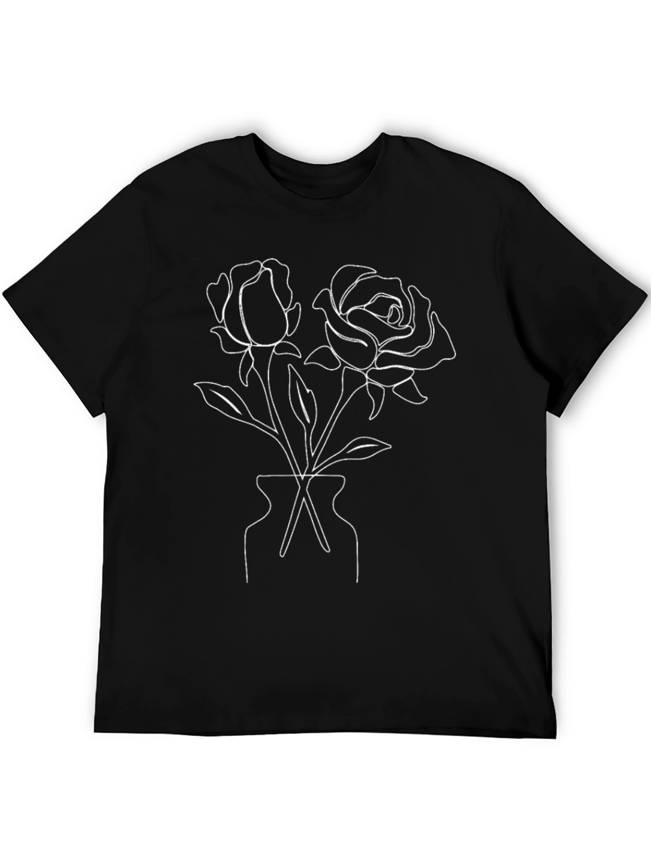 Elegant Roses Graphic Black Tee