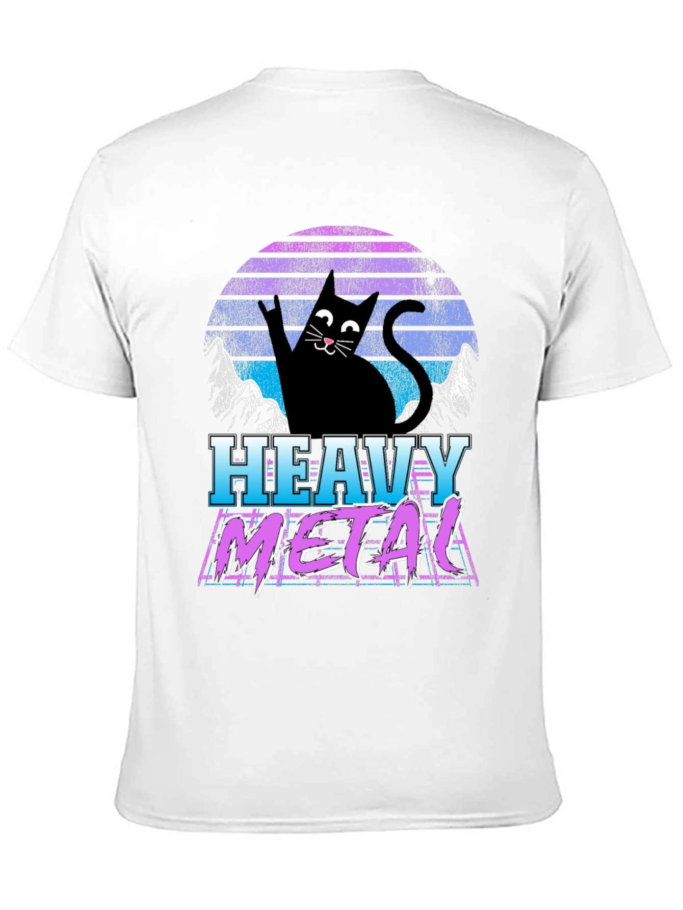 Heavy Metal Cat Graphic T-Shirt