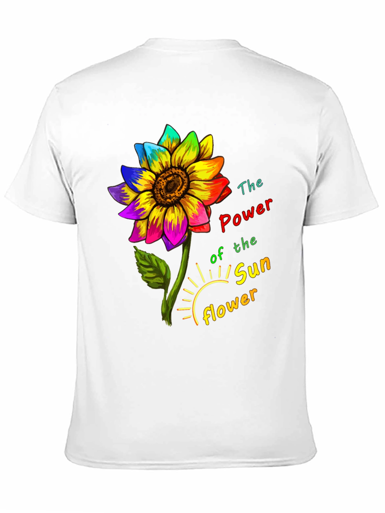 Rainbow Sunflower Graphic Tee - Power of the Sunflower