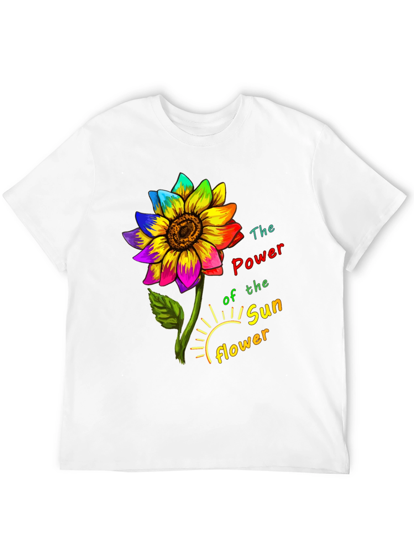 Rainbow Sunflower Graphic Tee - Power of the Sunflower