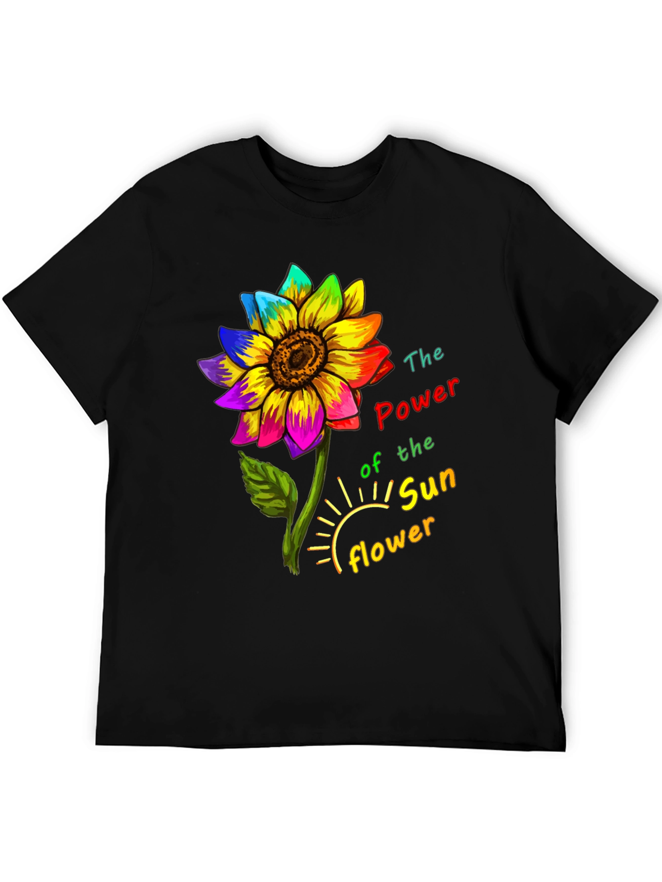 Rainbow Sunflower Graphic Tee - Power of the Sunflower