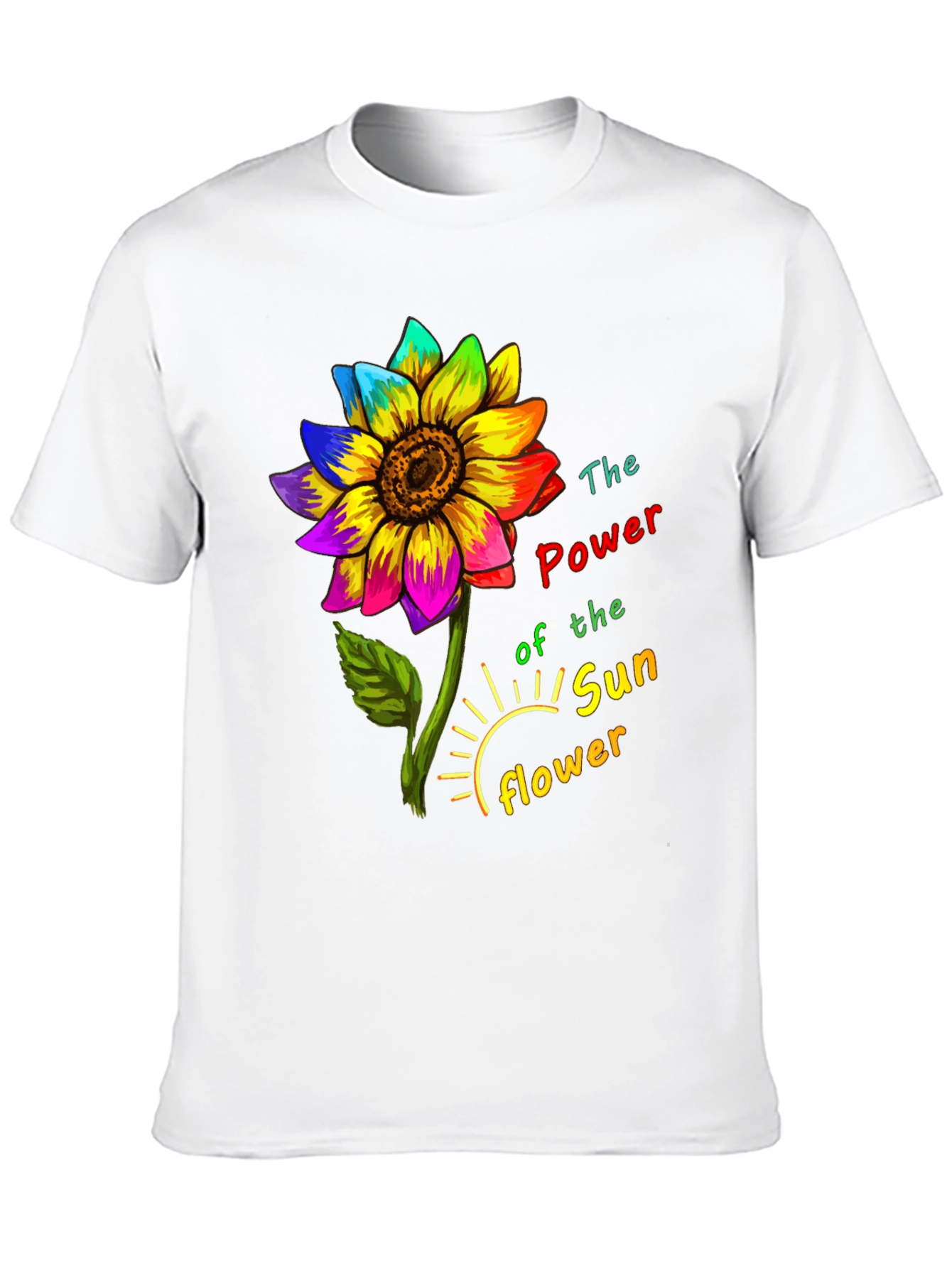 Rainbow Sunflower Graphic Tee - Power of the Sunflower