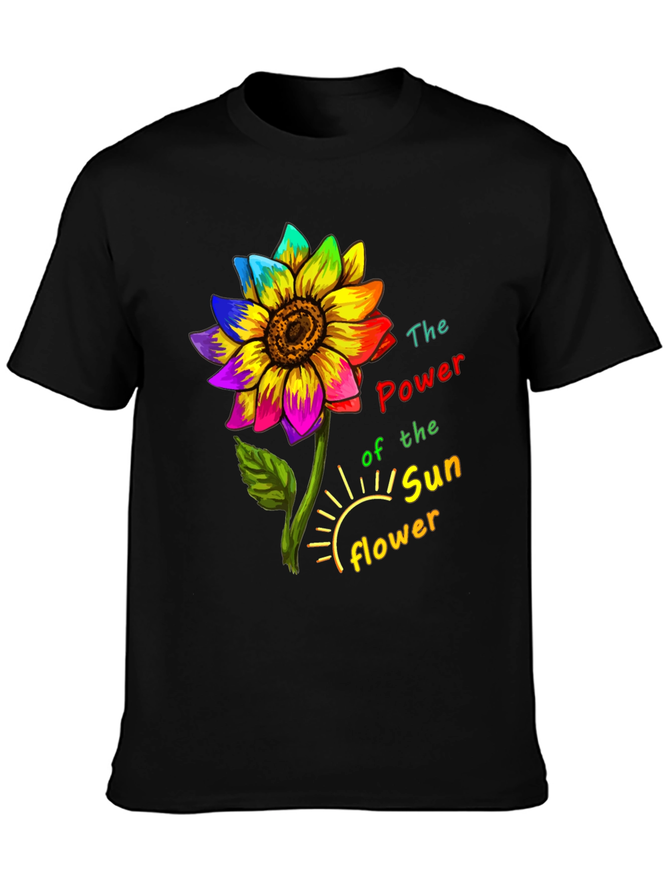 Rainbow Sunflower Graphic Tee - Power of the Sunflower