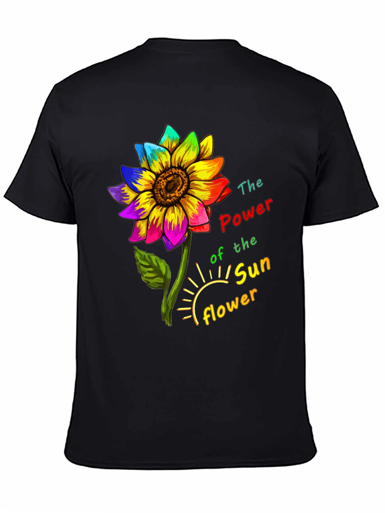 Rainbow Sunflower Graphic Tee - Power of the Sunflower
