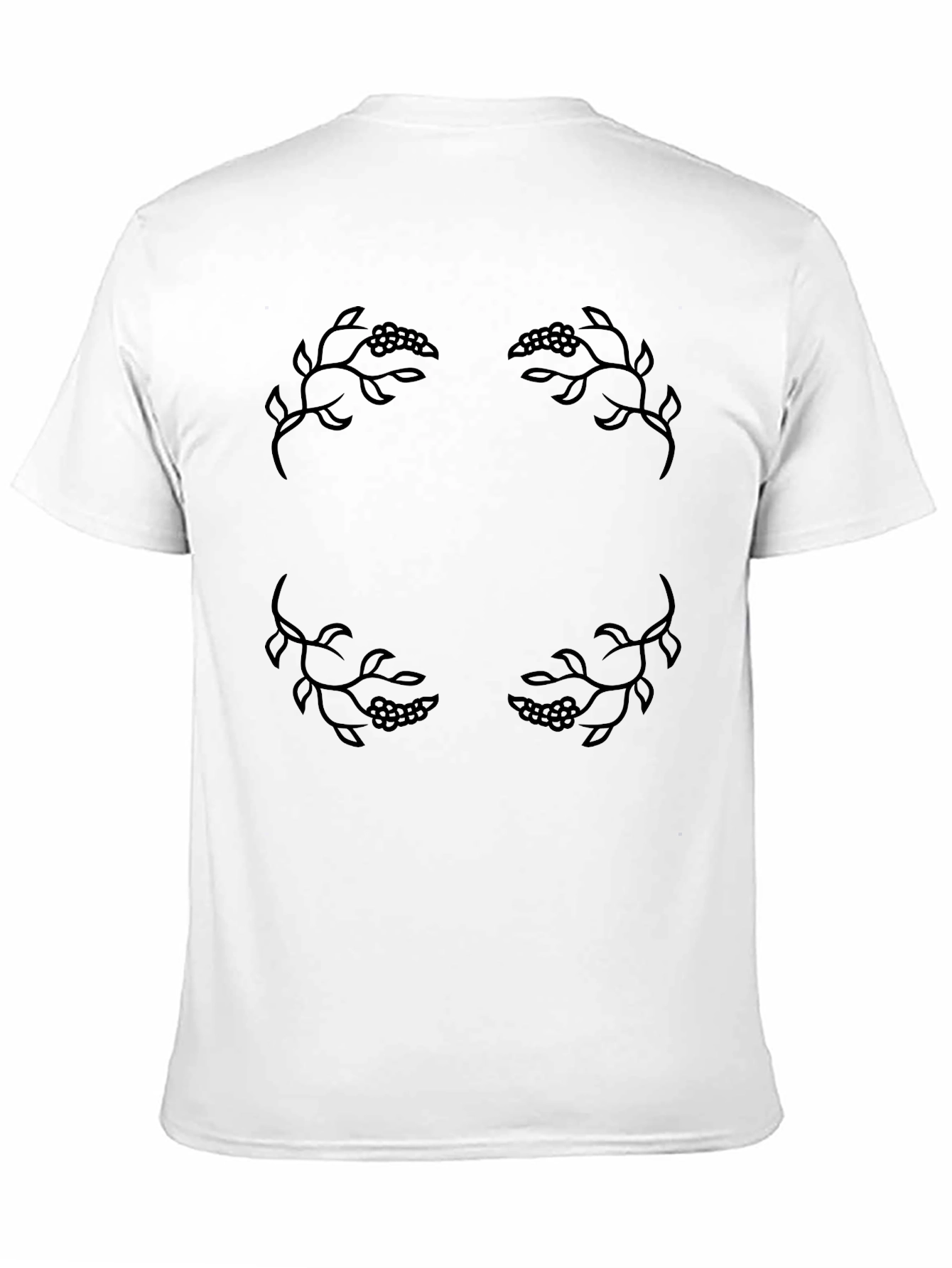 Black Tee with Floral Berry Accents