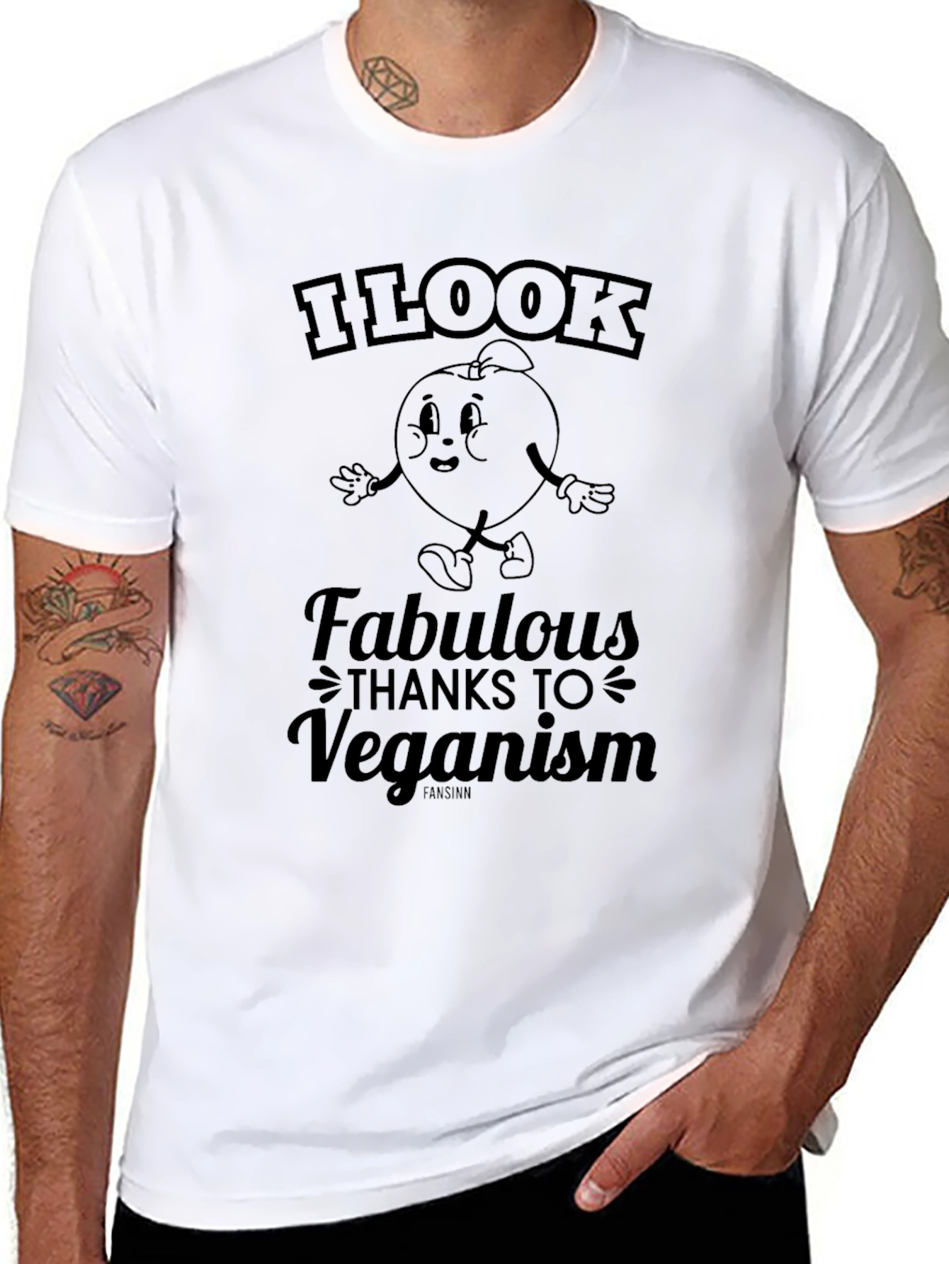 I Look Fabulous Thanks to Veganism Black T-Shirt