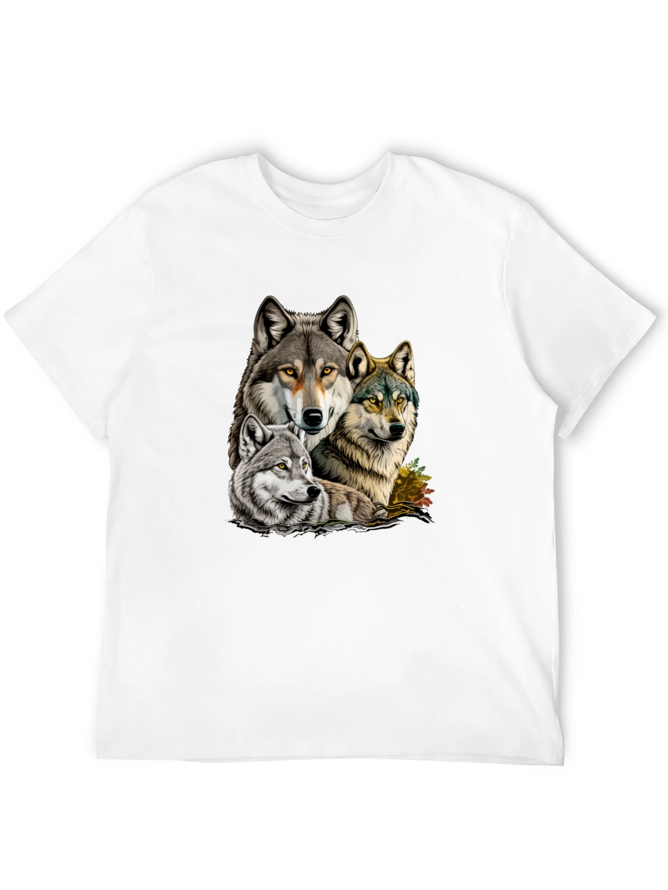 Wolf Pack Graphic Tee - Black Cotton T-Shirt
