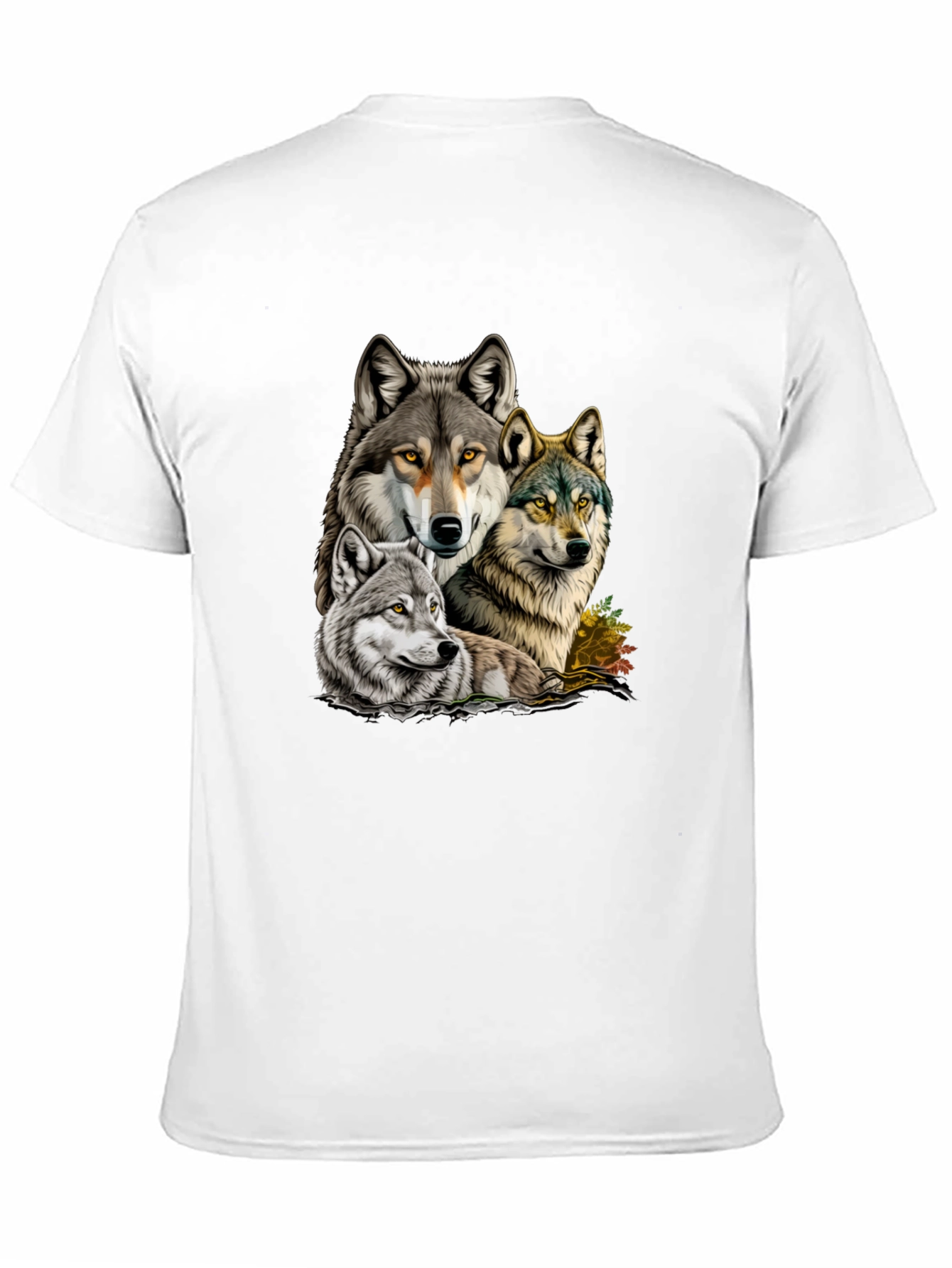 Wolf Pack Graphic Tee - Black Cotton T-Shirt