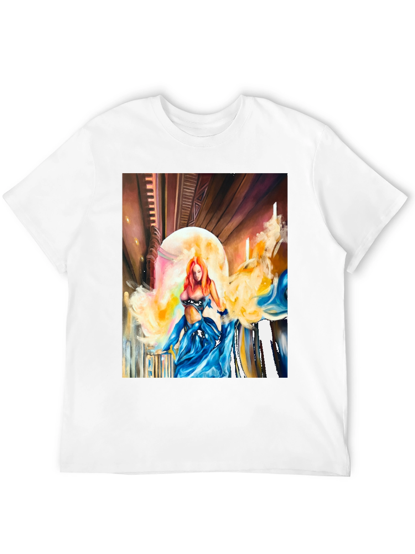 Artistic Woman Print Black T-Shirt