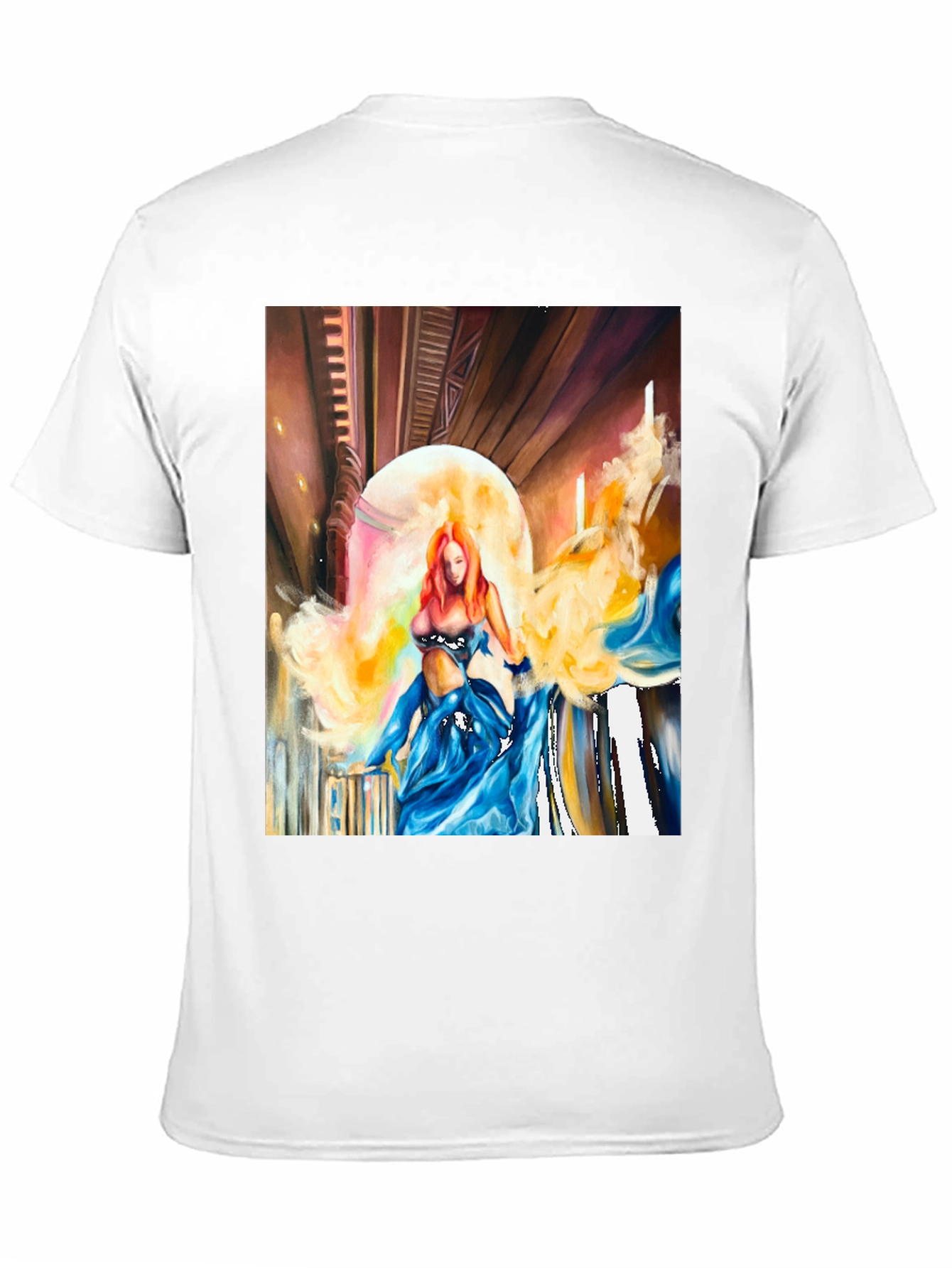 Artistic Woman Print Black T-Shirt