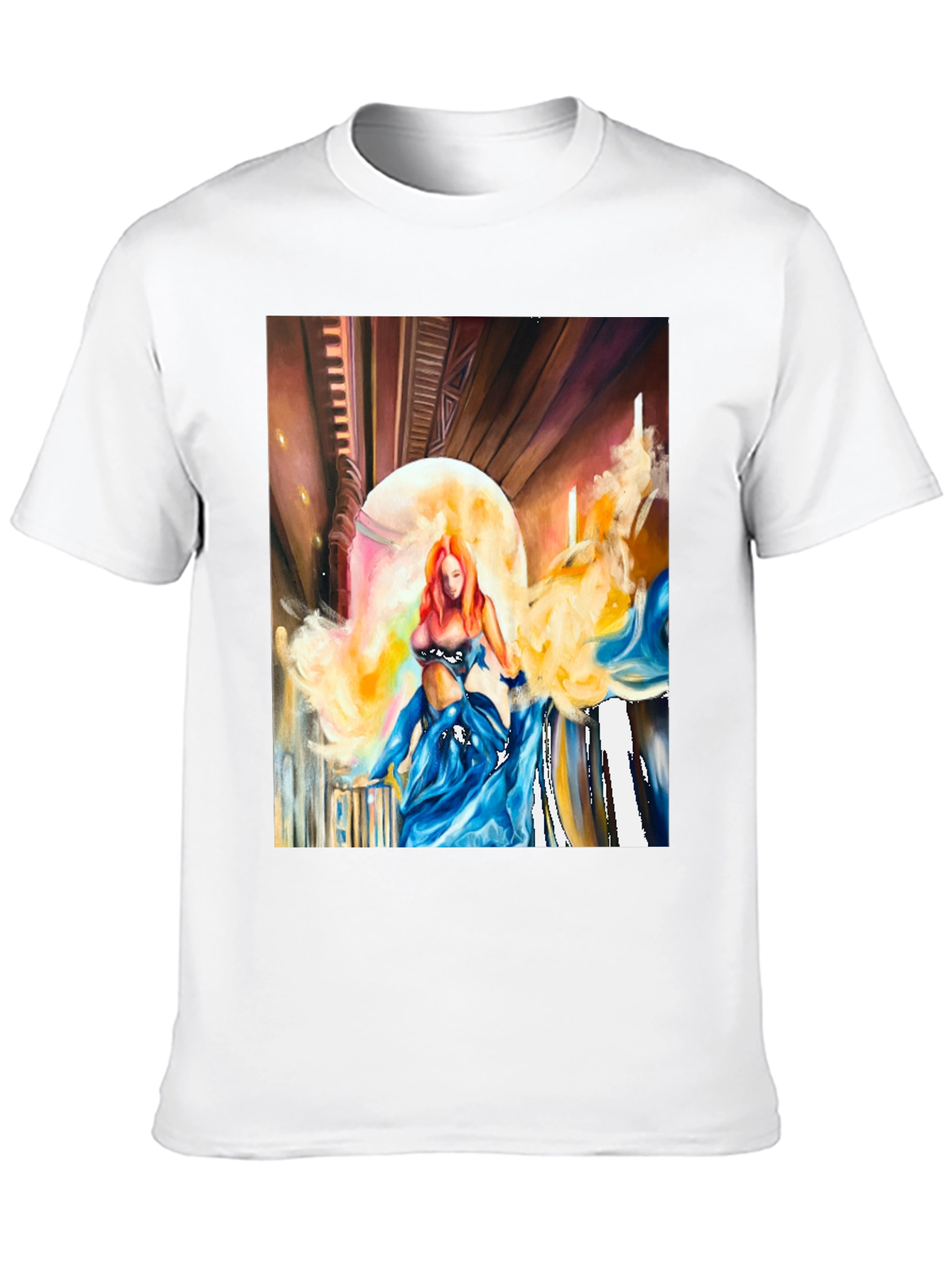 Artistic Woman Print Black T-Shirt