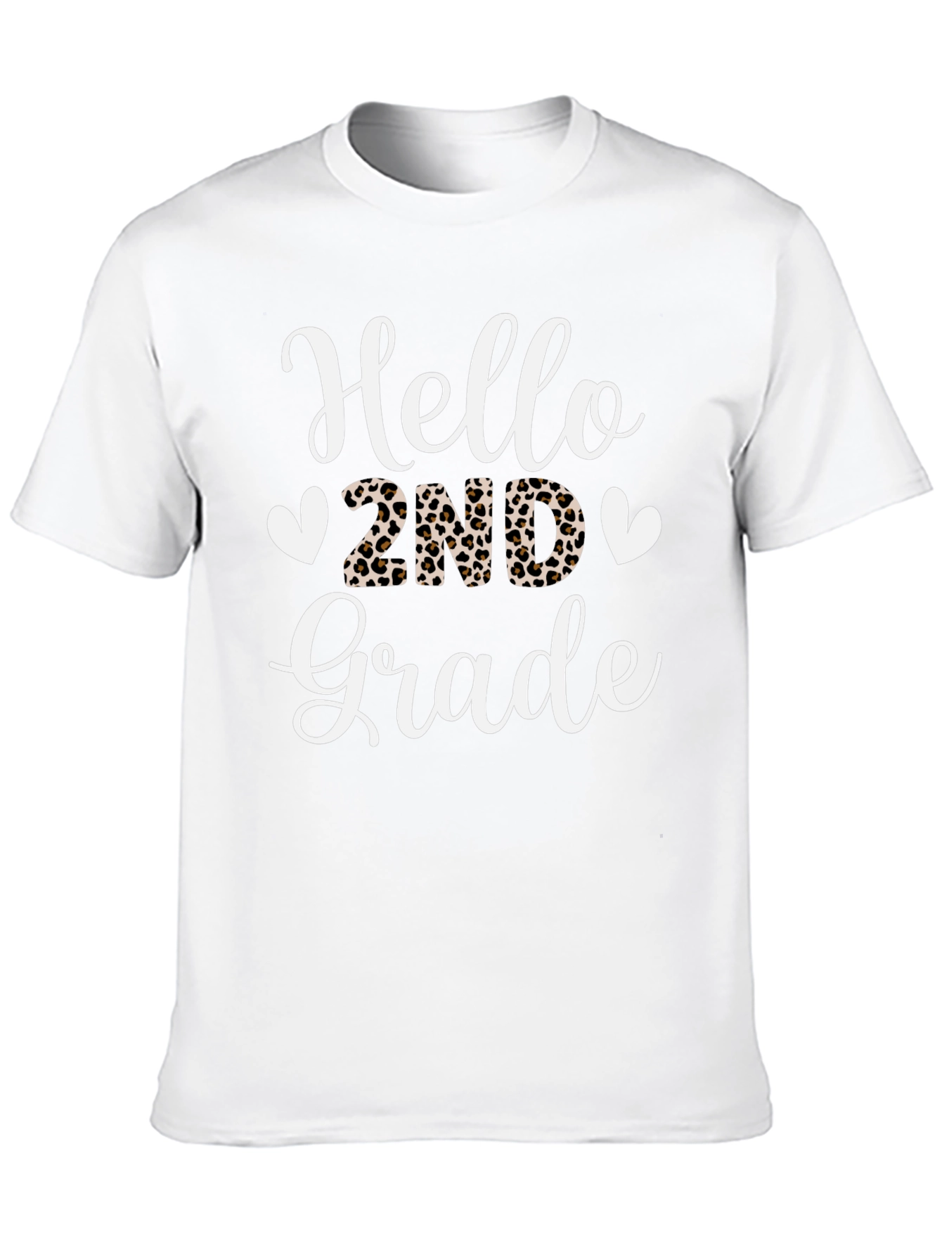 Hello 2nd Grade Leopard Print T-Shirt