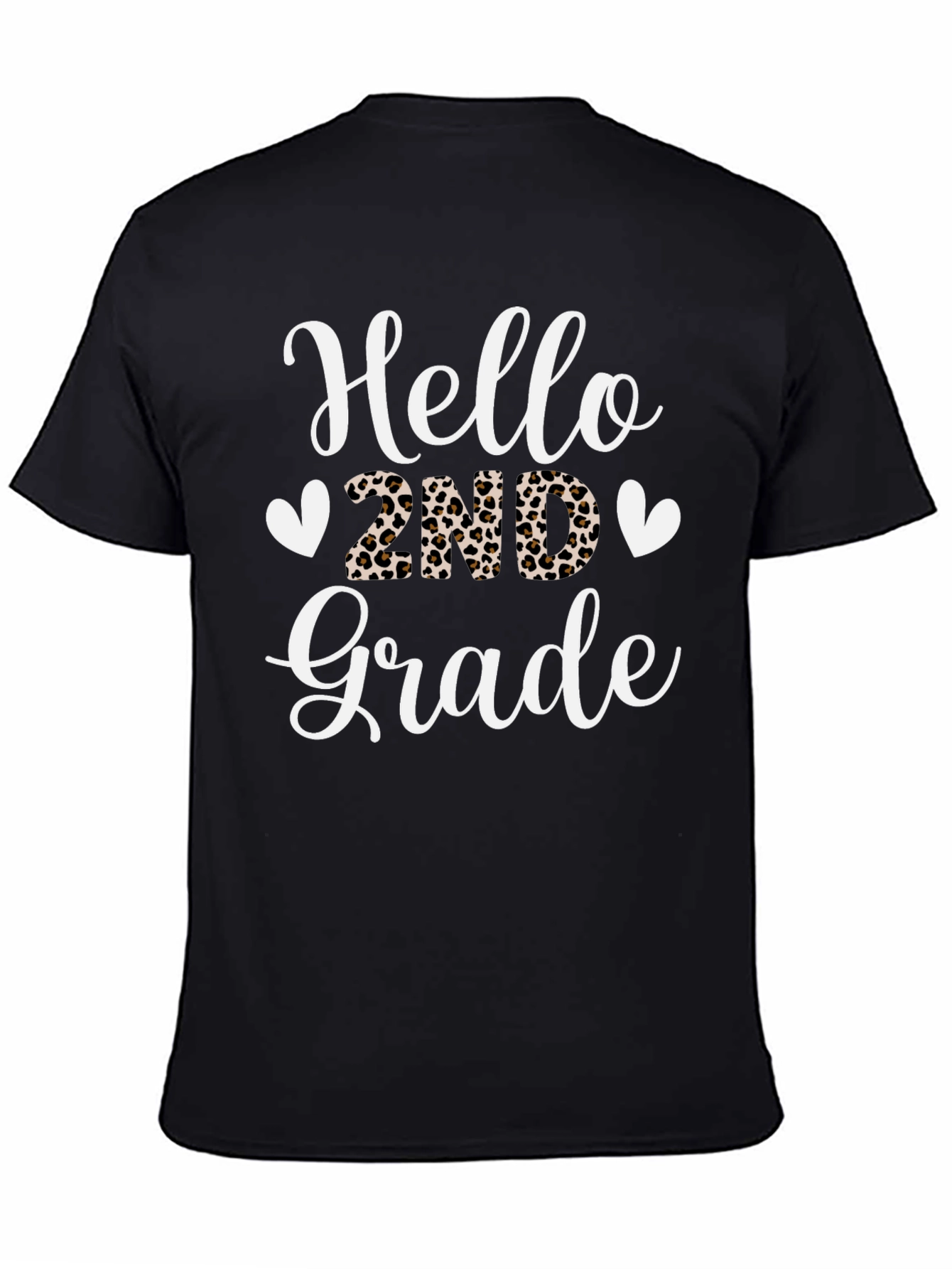Hello 2nd Grade Leopard Print T-Shirt