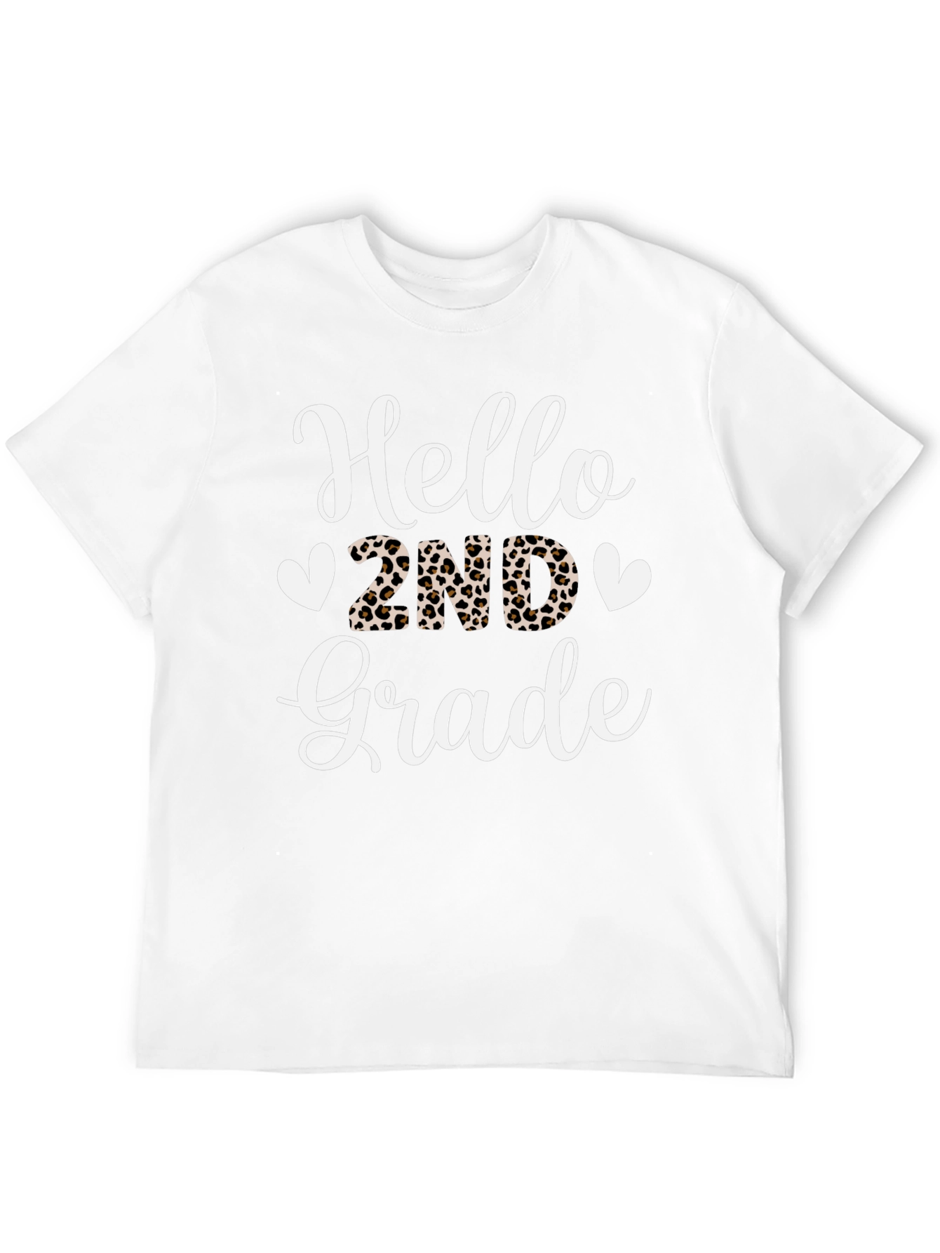 Hello 2nd Grade Leopard Print T-Shirt