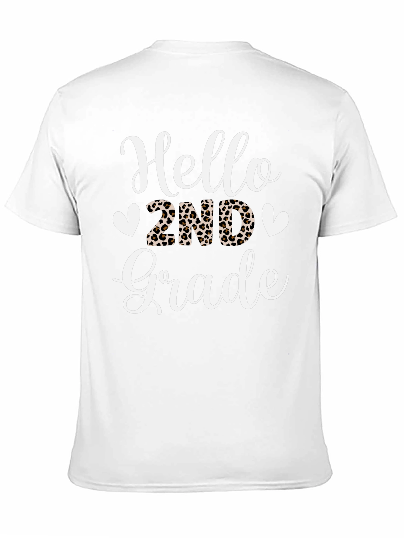 Hello 2nd Grade Leopard Print T-Shirt