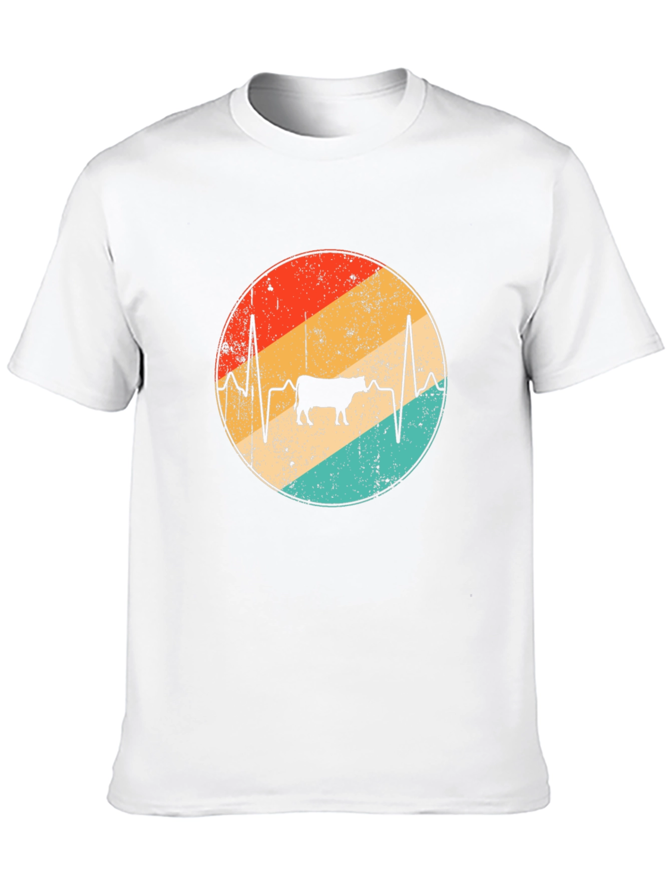 Cow Heartbeat Retro T-Shirt