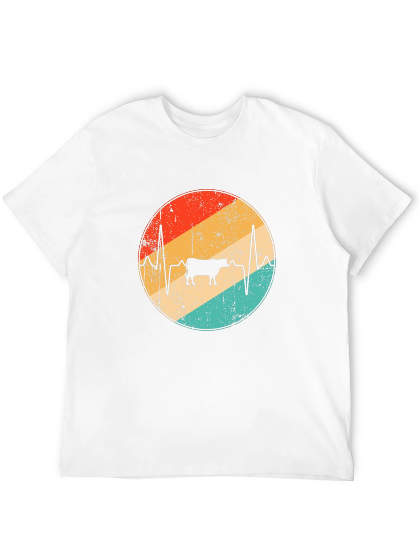 Cow Heartbeat Retro T-Shirt