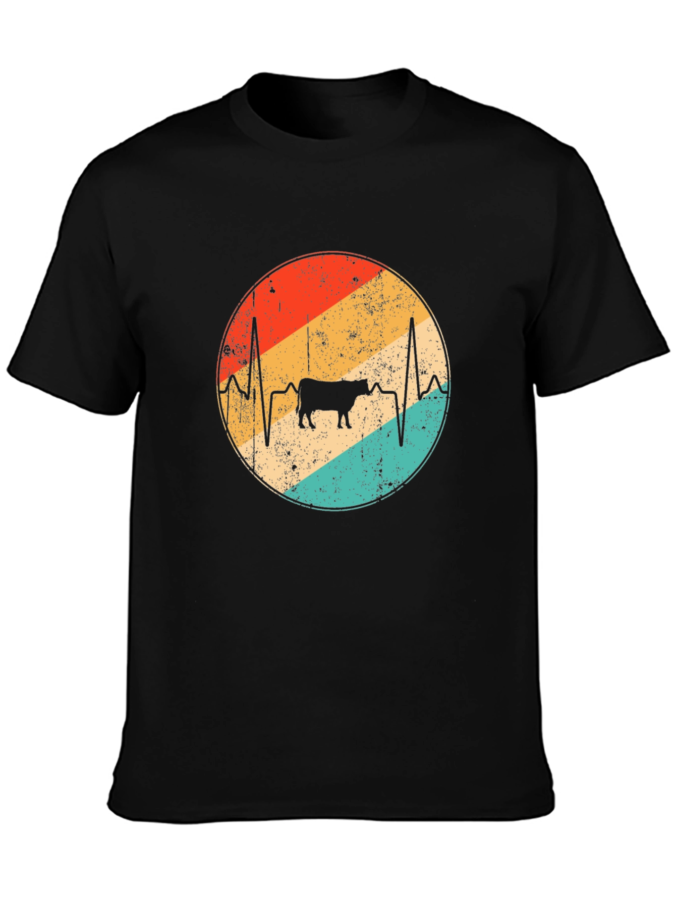 Cow Heartbeat Retro T-Shirt