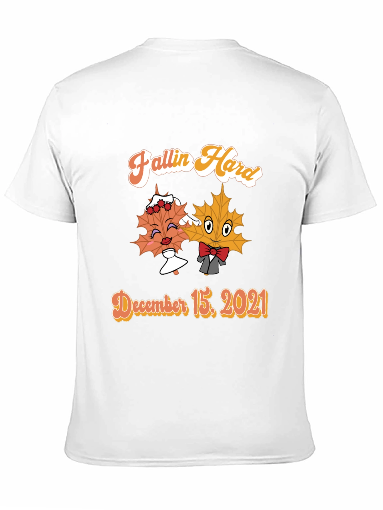Fallin Hard Maple Leaf Couple Black T-Shirt