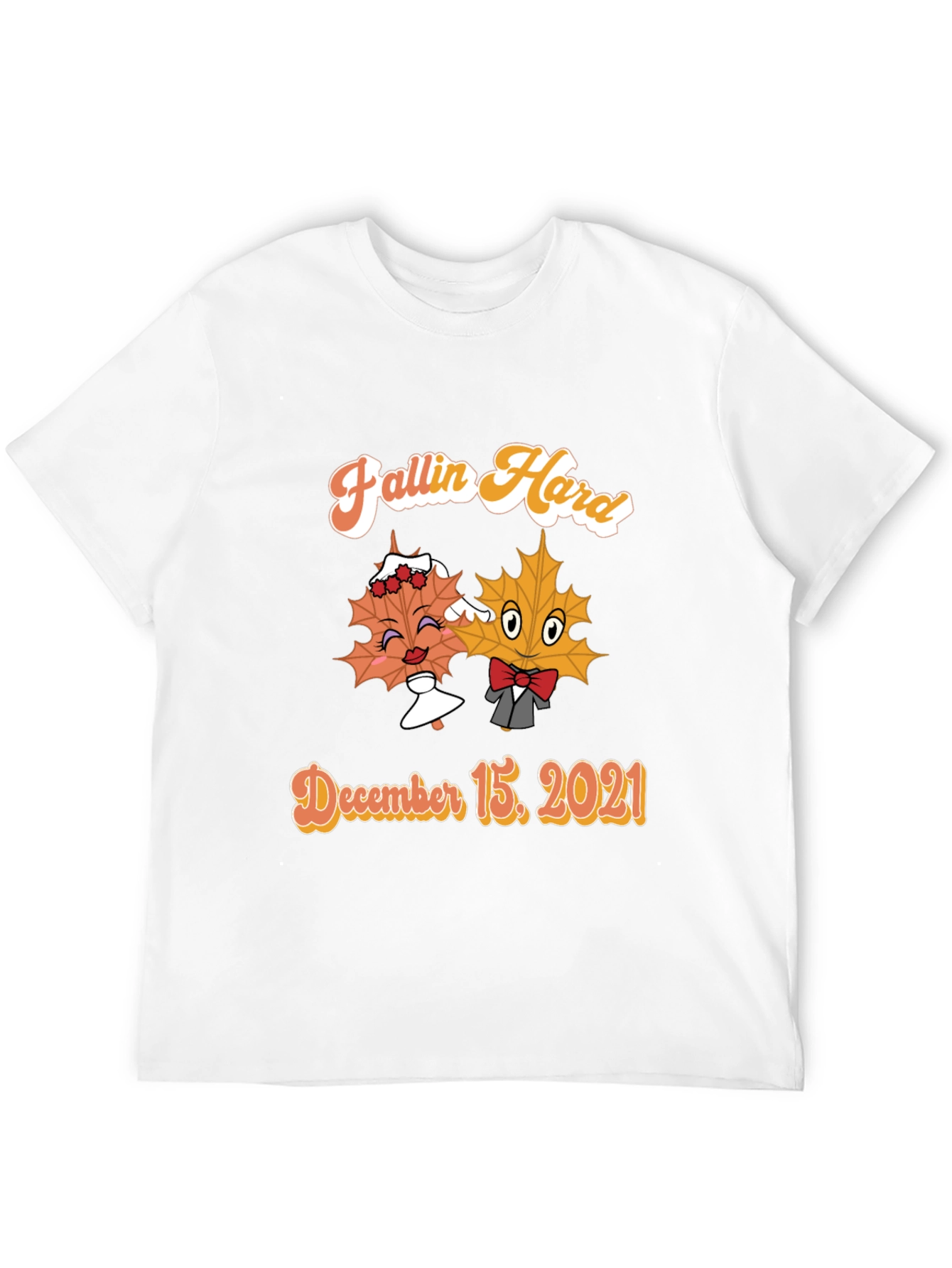 Fallin Hard Maple Leaf Couple Black T-Shirt