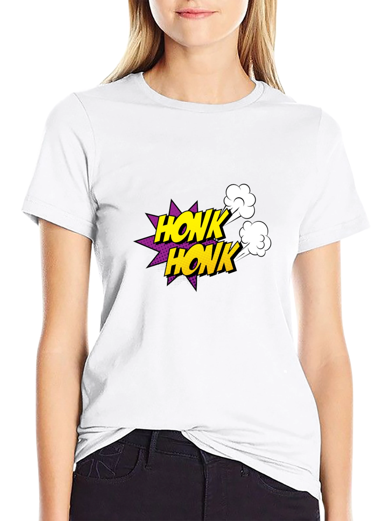 Honk Honk Comic Style T-Shirt - Black