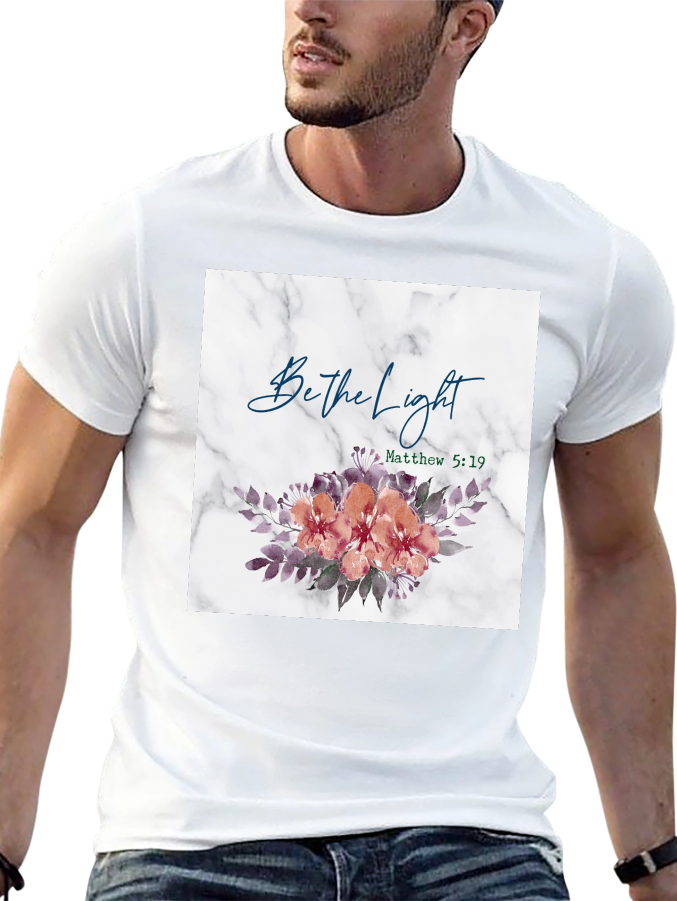 Be the Light Floral Graphic T-Shirt