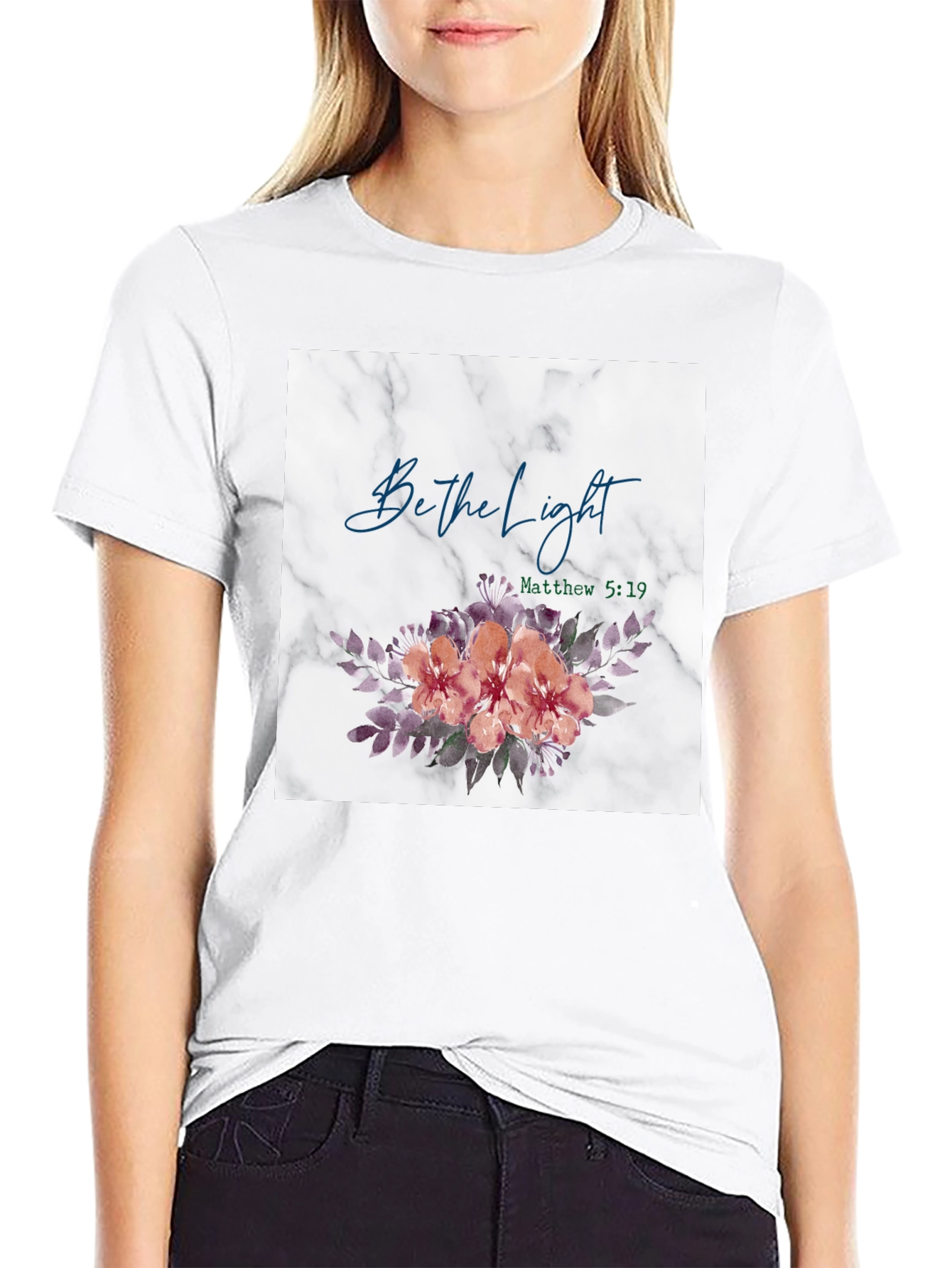 Be the Light Floral Graphic T-Shirt