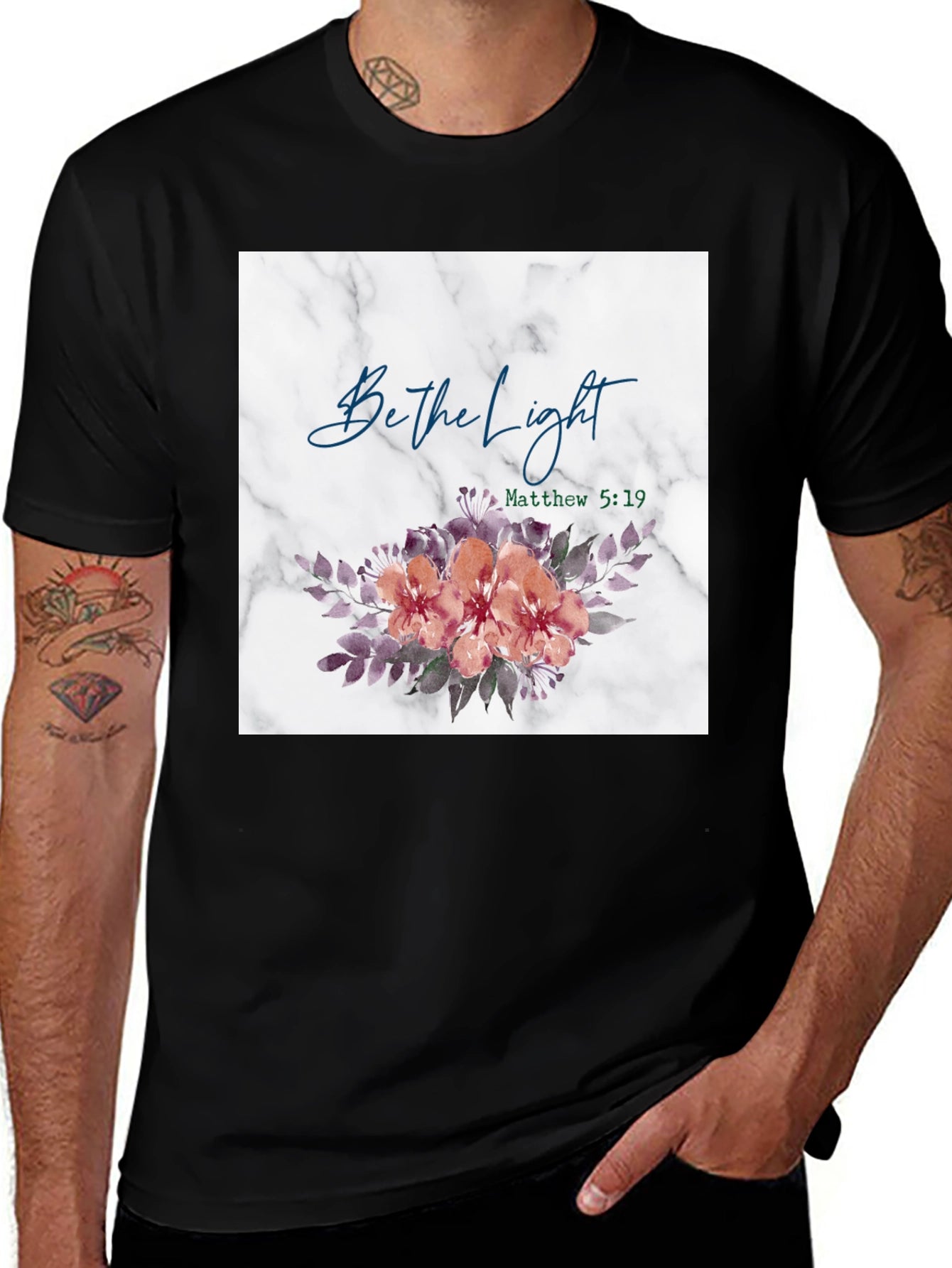 Be the Light Floral Graphic T-Shirt