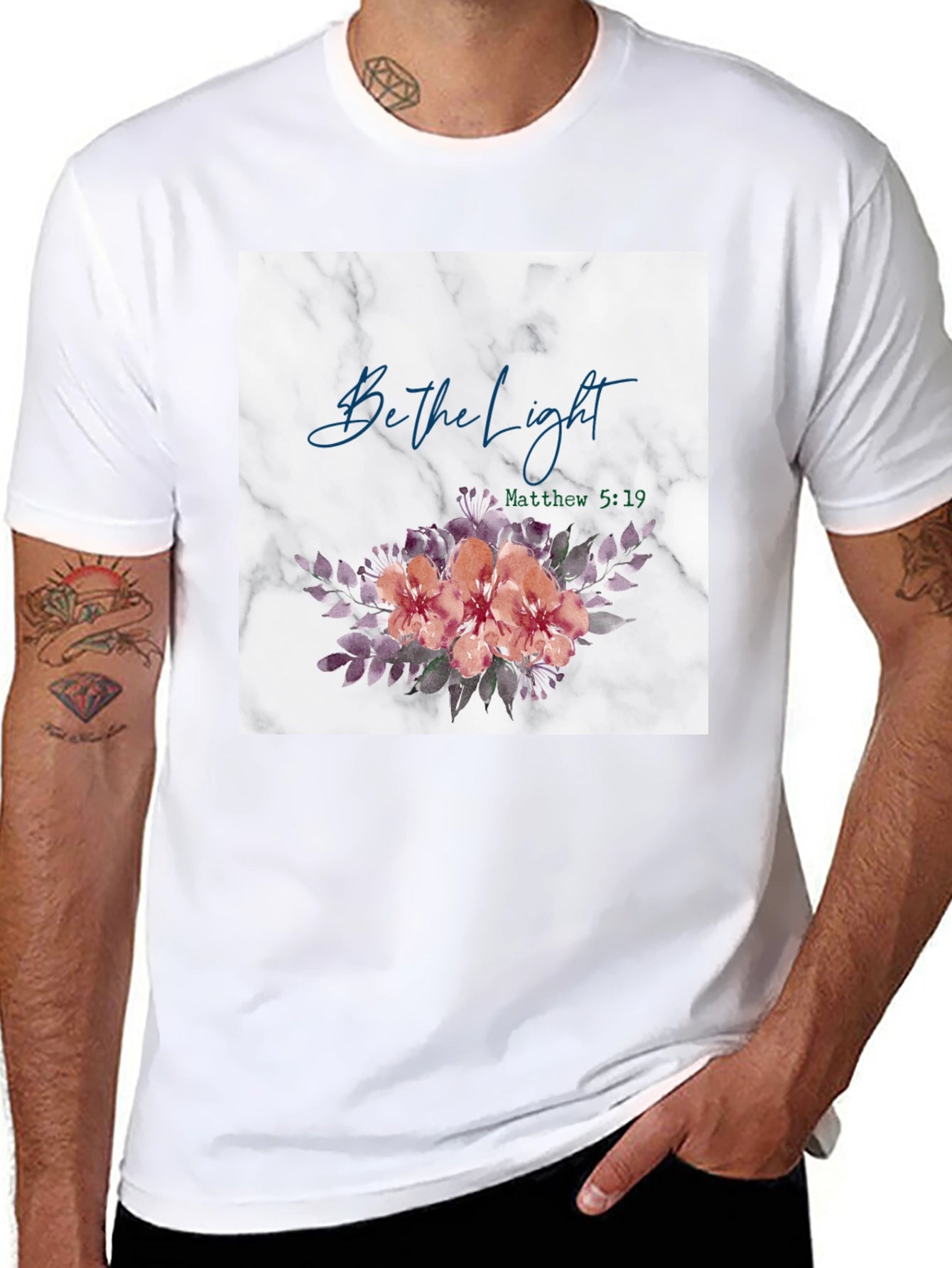 Be the Light Floral Graphic T-Shirt