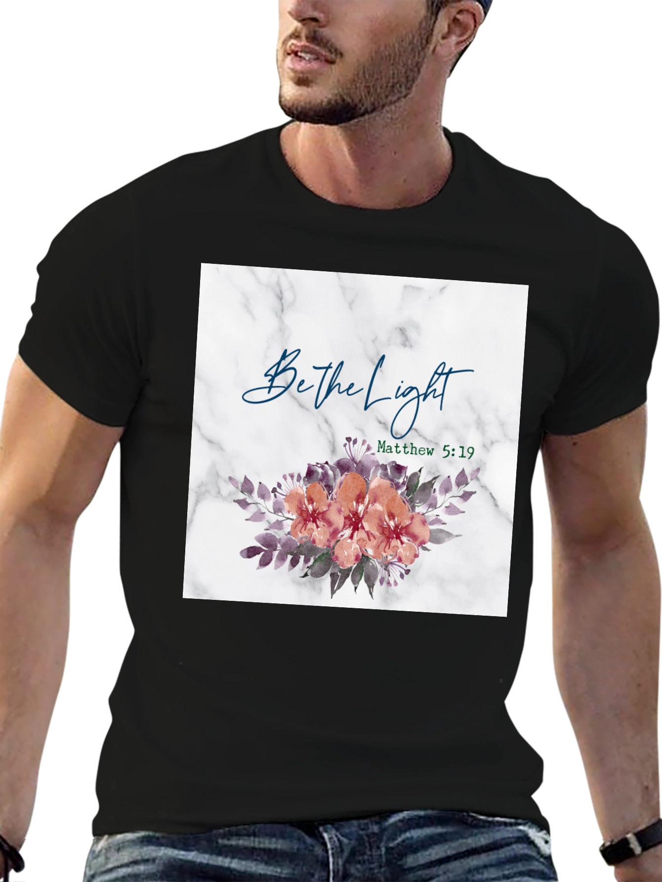 Be the Light Floral Graphic T-Shirt