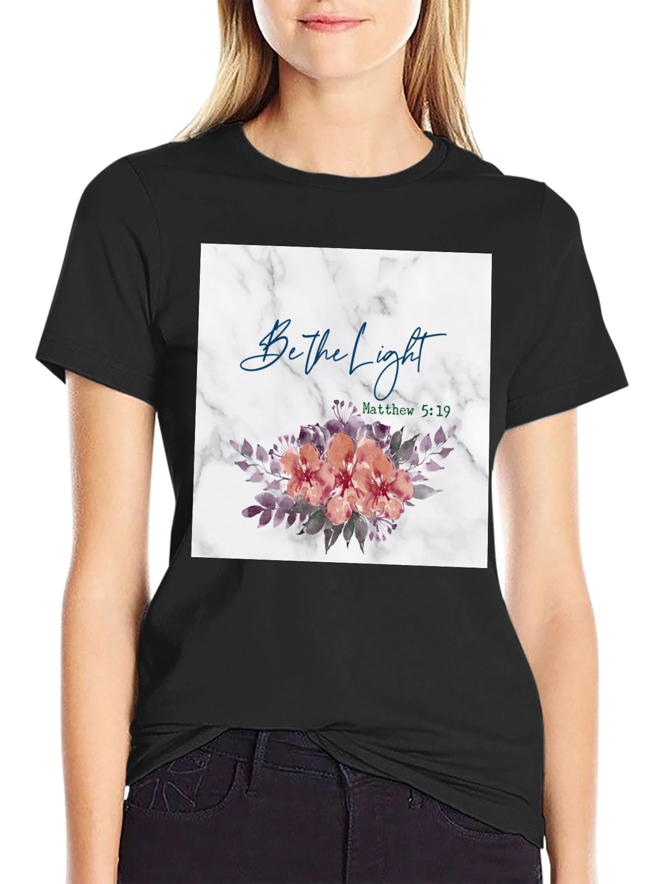 Be the Light Floral Graphic T-Shirt